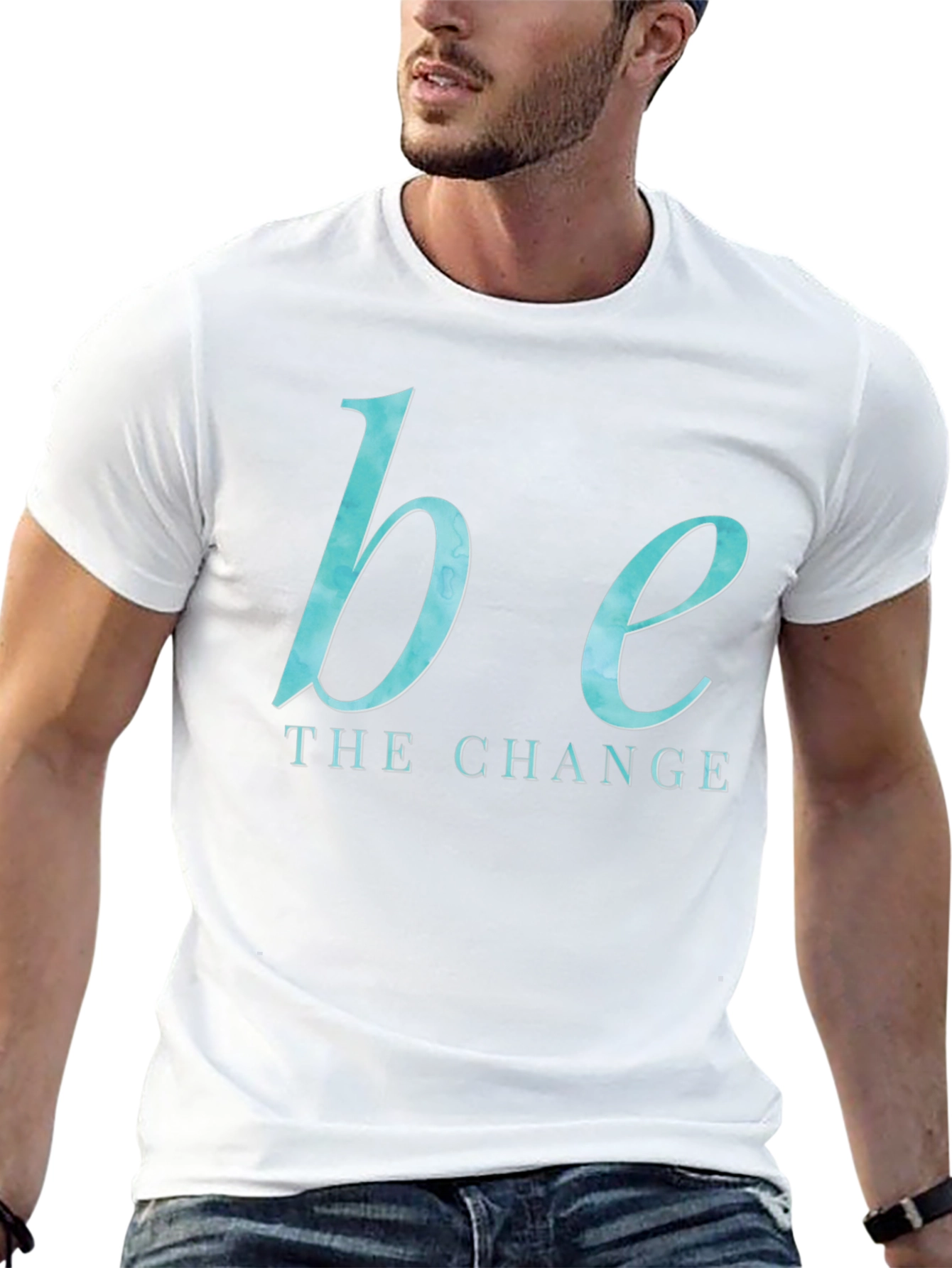 Be the Change Graphic Tee - Black Cotton Blend