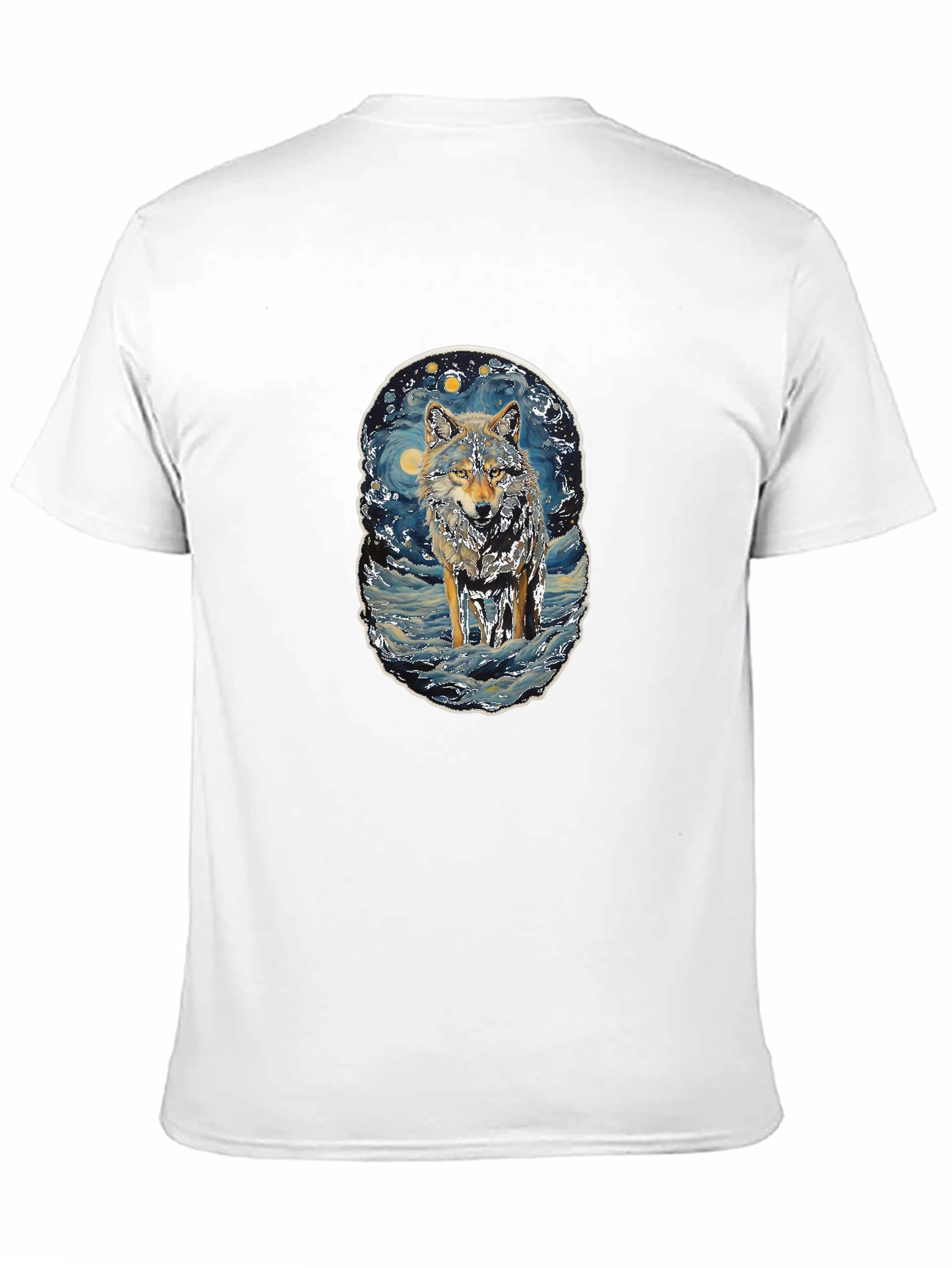Wolf Starry Night Style Graphic Tee