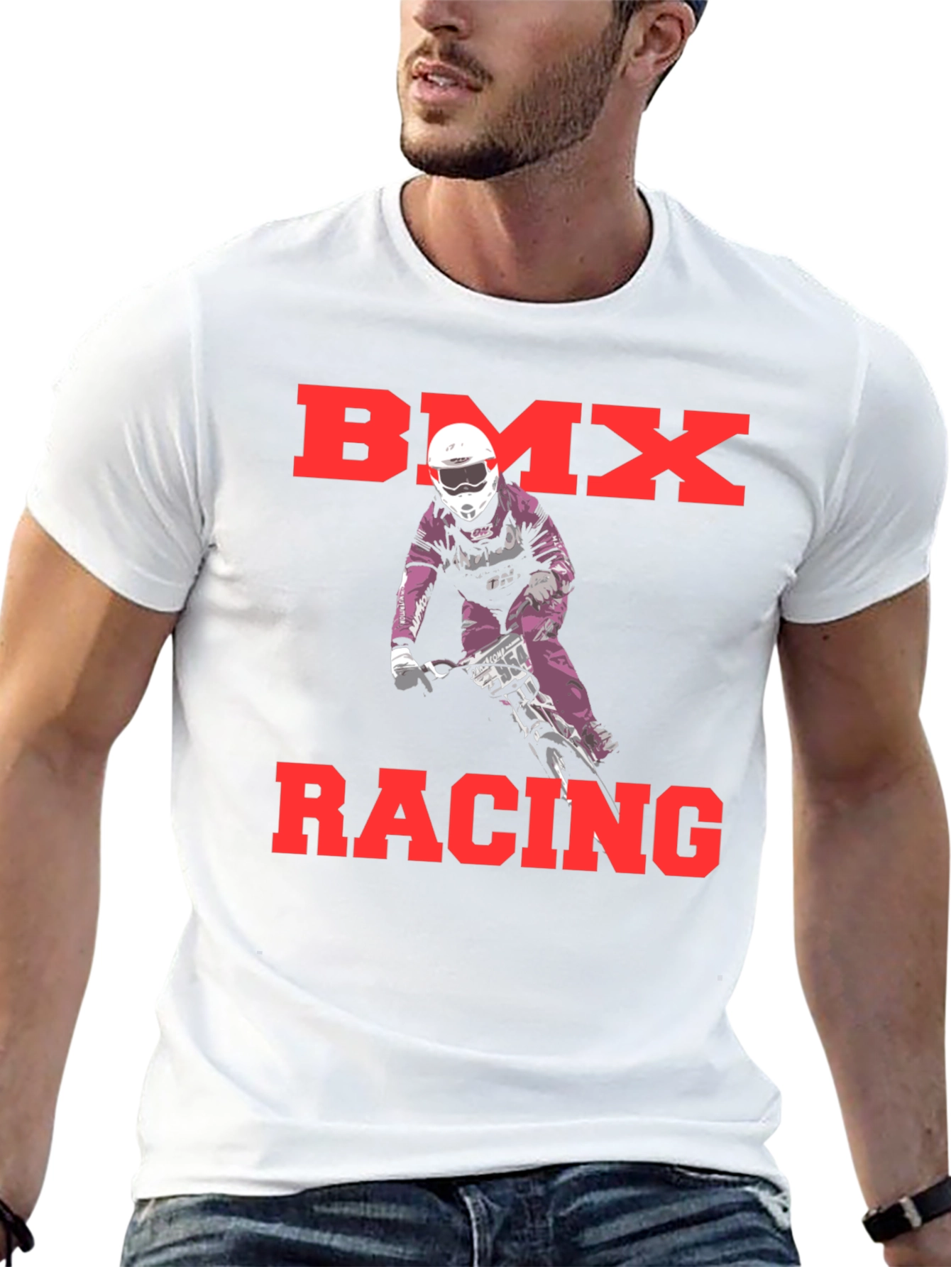 BMX Racing Graphic T-Shirt - Black