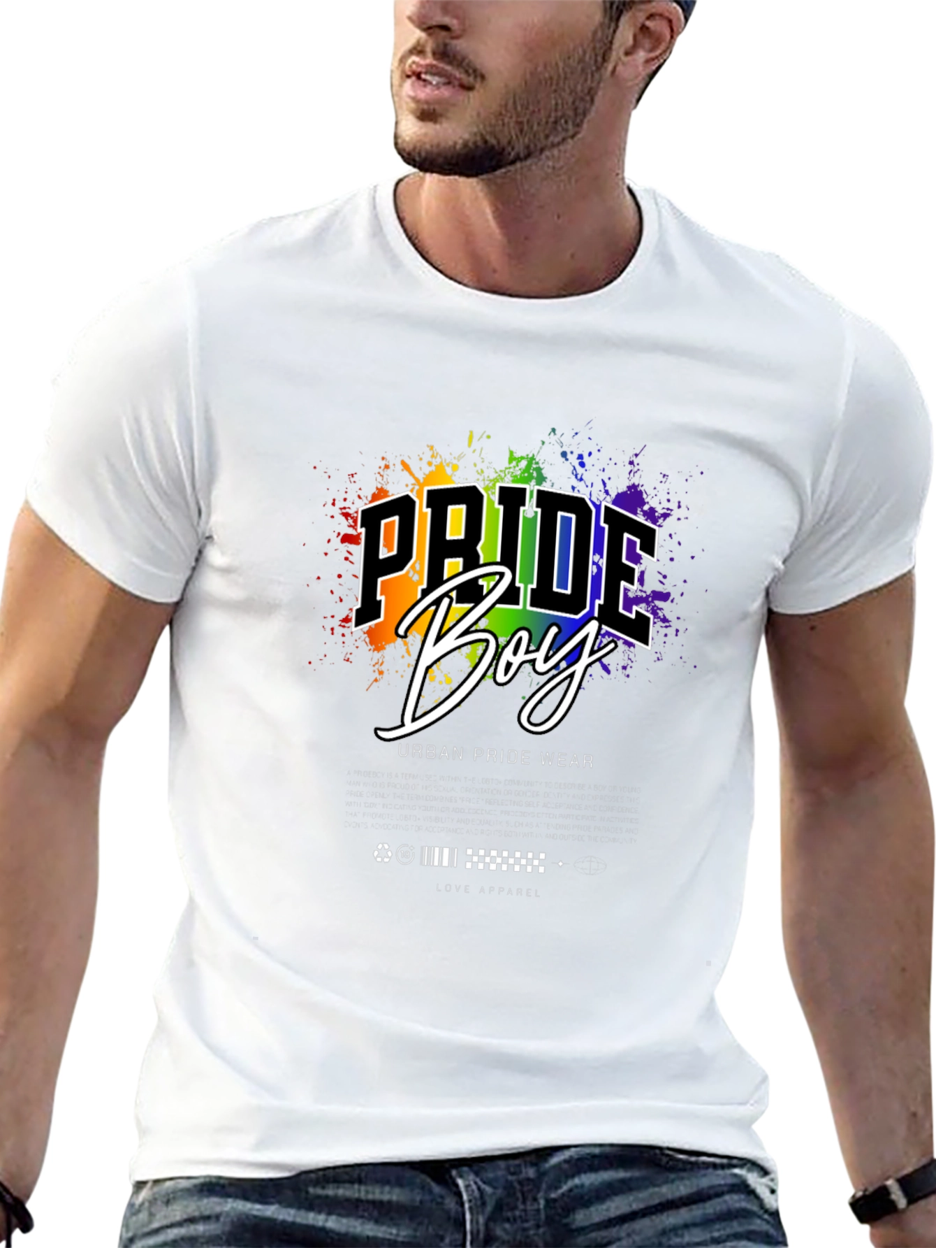 Pride Boy Graphic Print Black T-Shirt