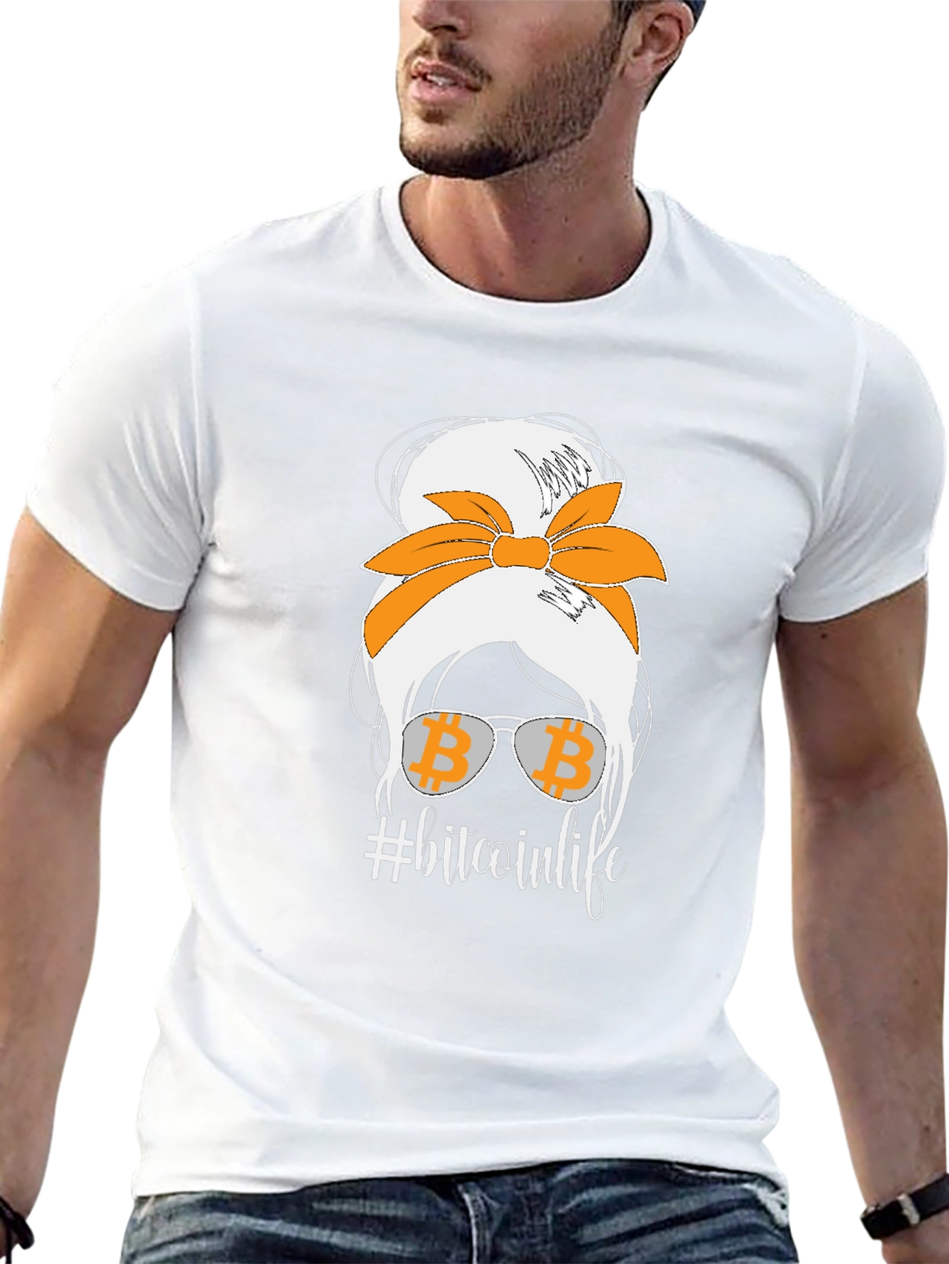 Bitcoin Life Messy Bun T-Shirt - Crypto Lover Tee