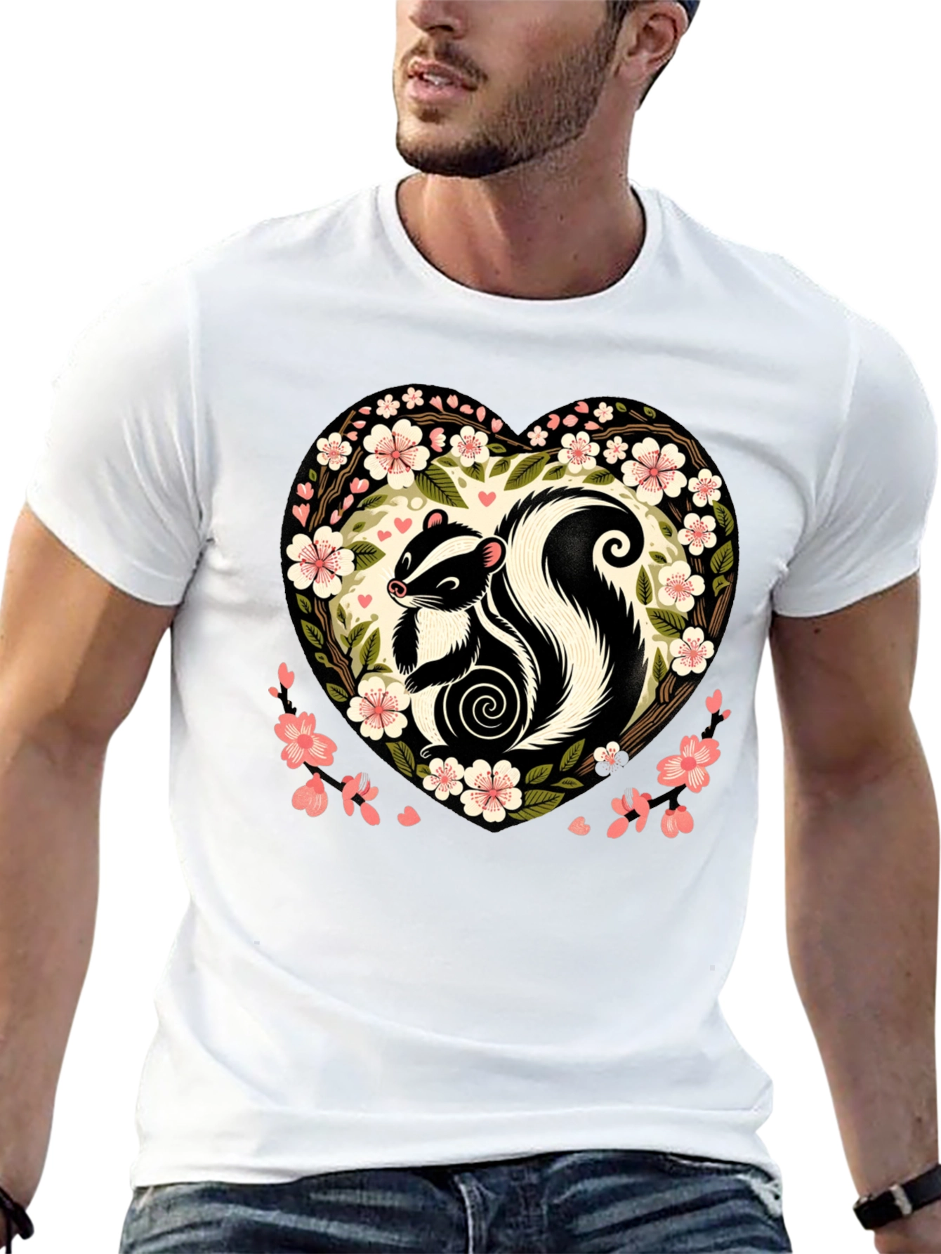 Skunk Heart Floral Graphic Tee