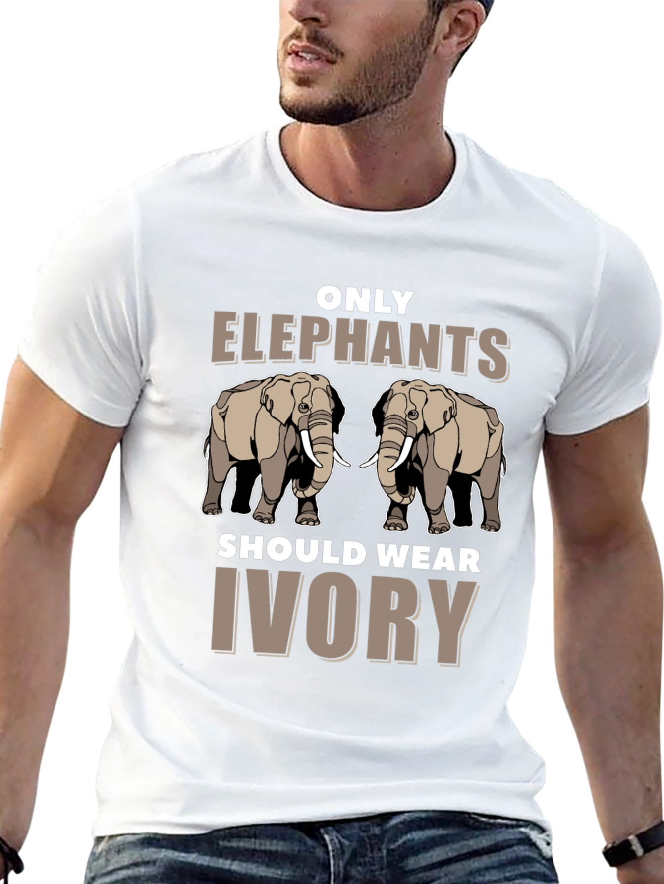 Elephant Ivory Awareness Graphic T-Shirt