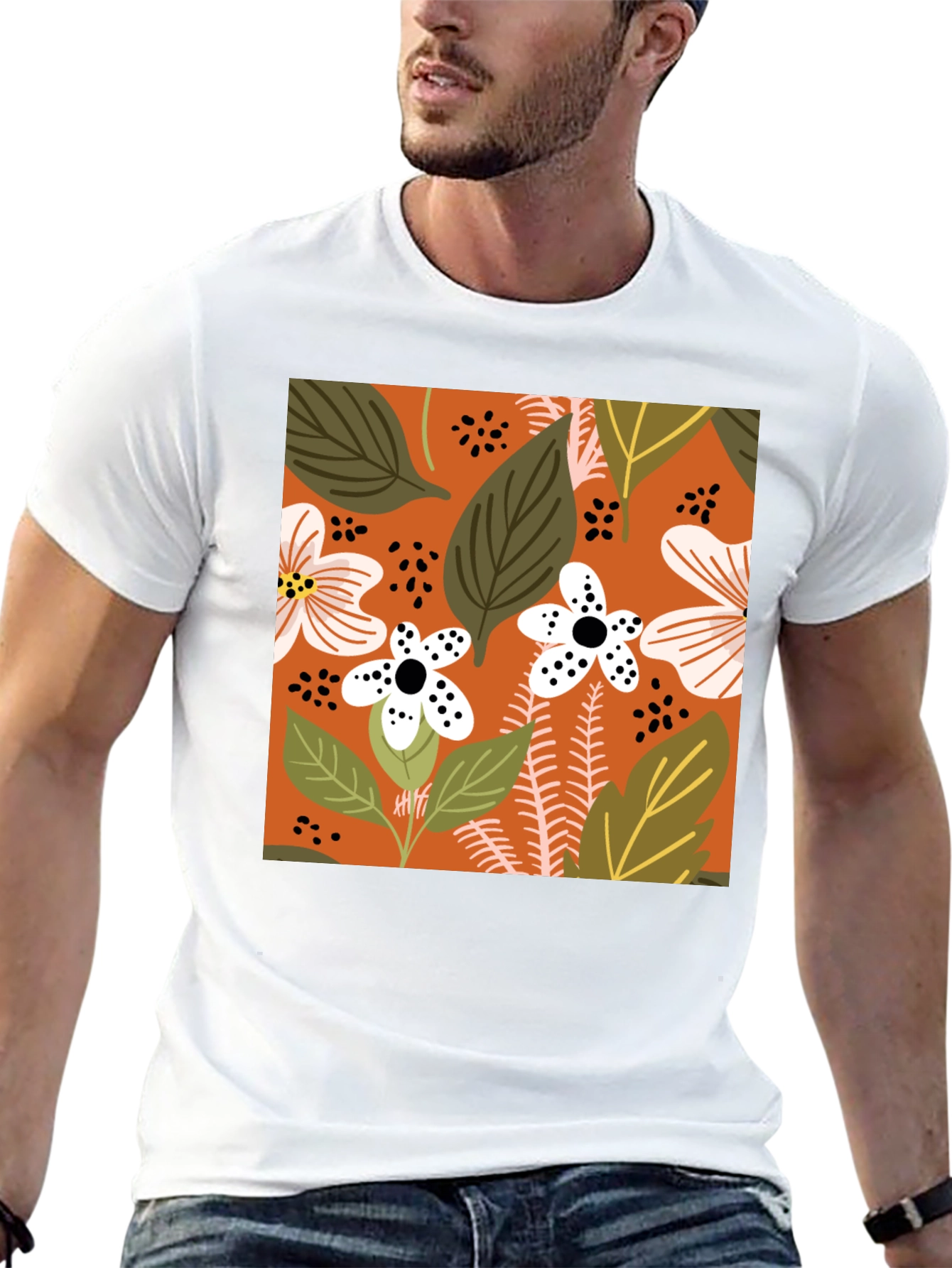 Floral Pattern Tee - Bold Botanical Style
