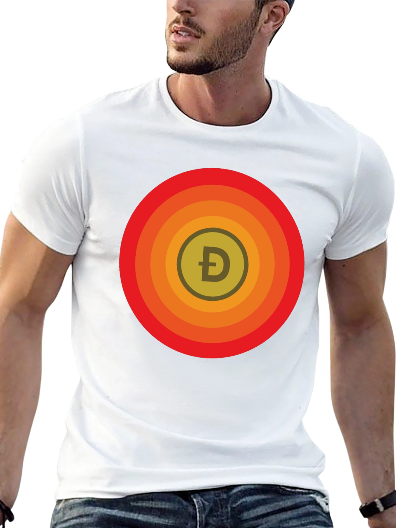 DogeCoin Retro Circle T-Shirt - Modern Crypto Style