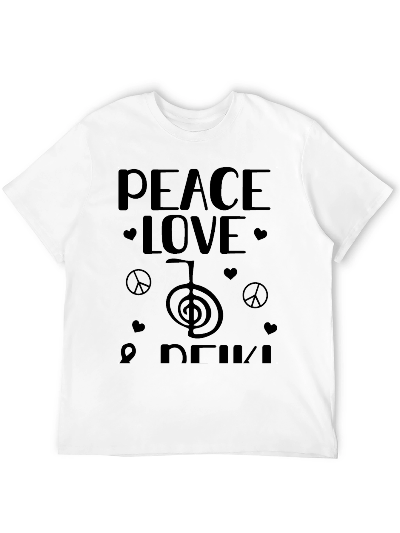 Peace Love Reiki Black T-Shirt