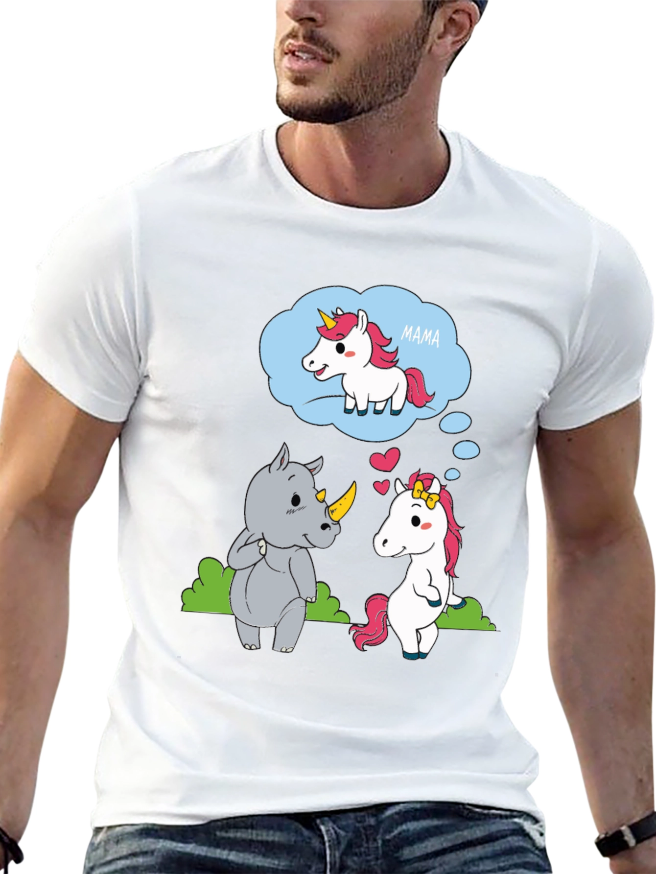 Unicorn & Rhino Mama Black T-Shirt