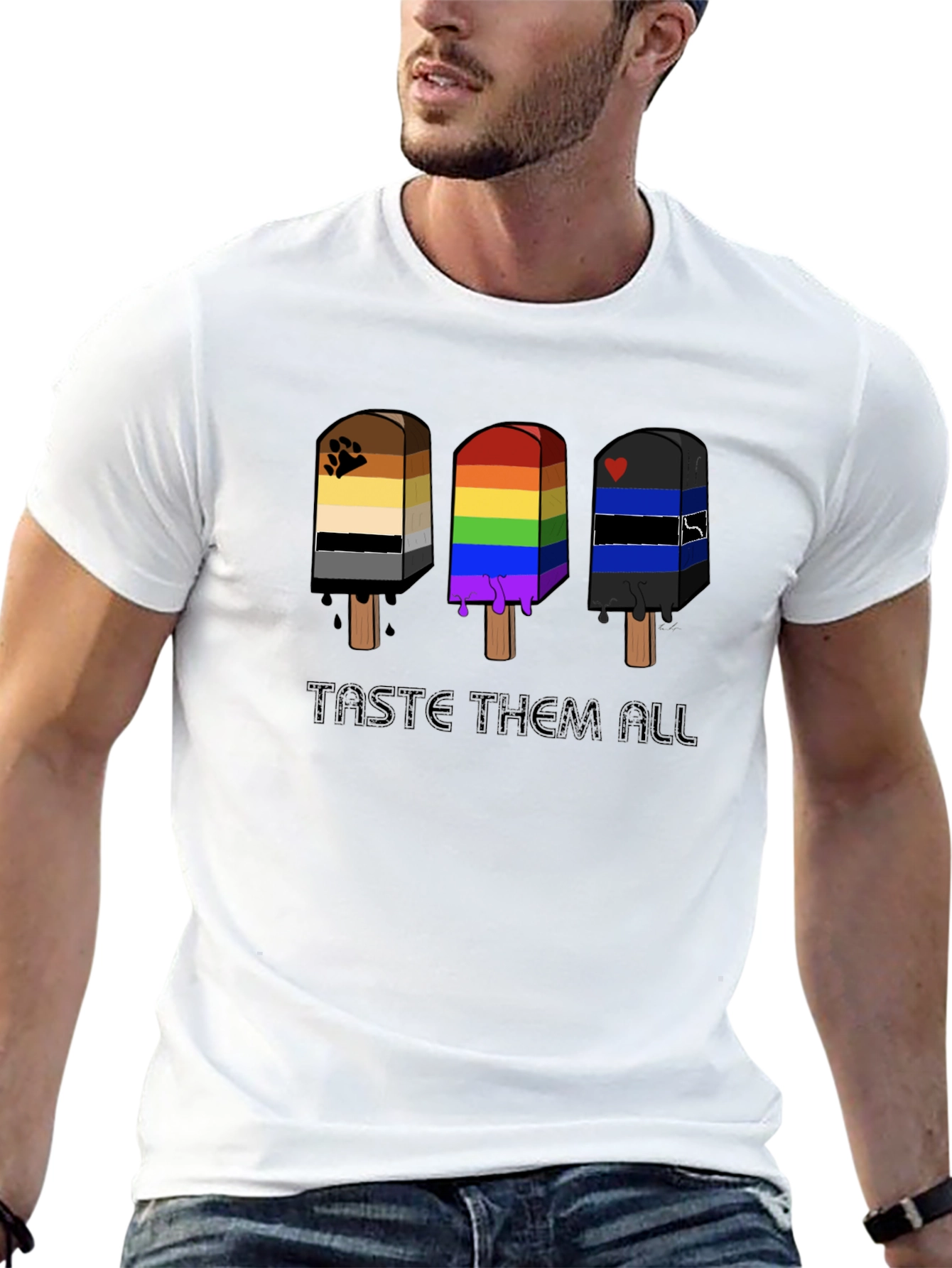 Taste Them All T-Shirt - LGBTQ+ Pride Popsicle Design