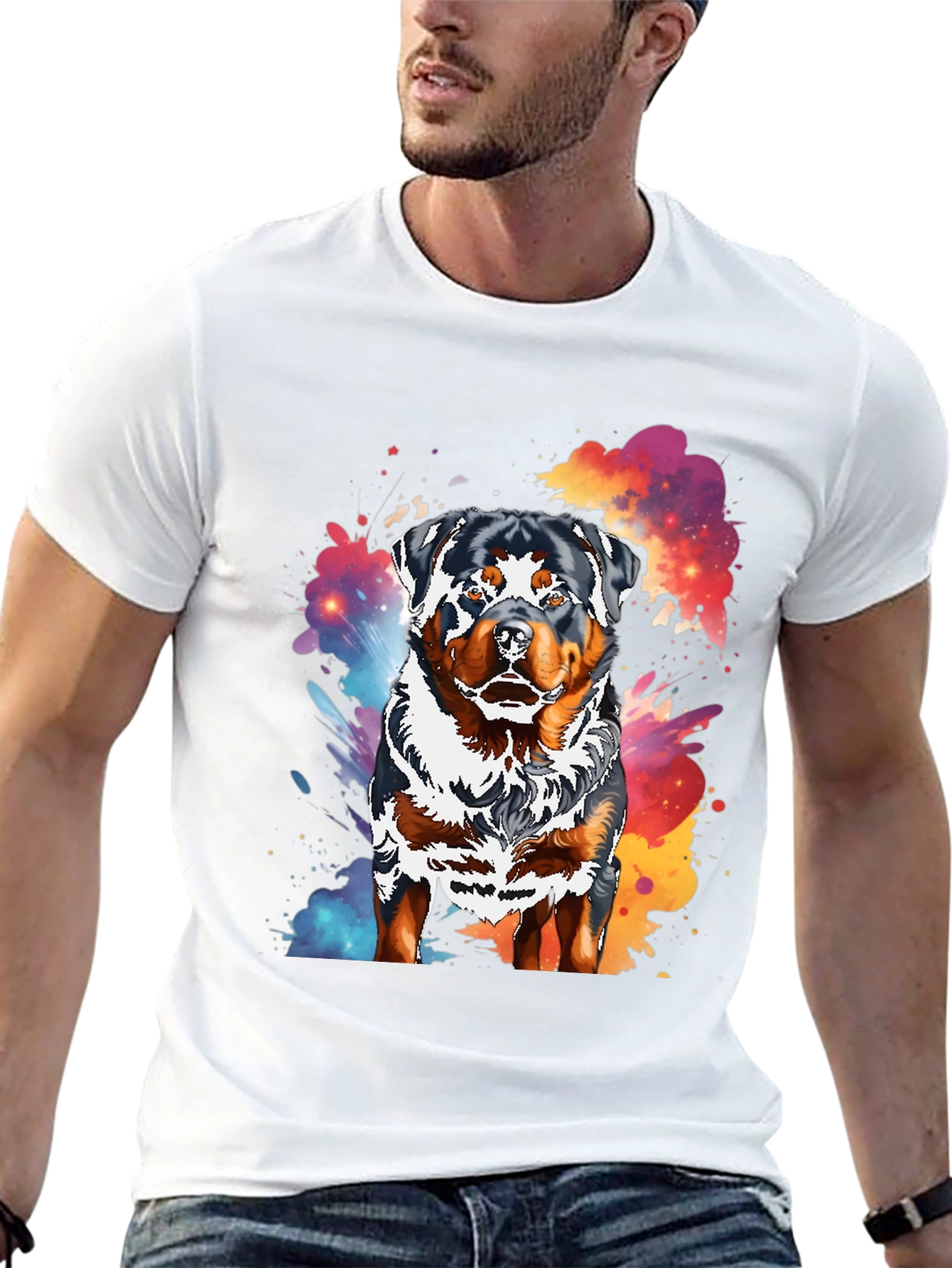 Rottweiler Splash T-Shirt - Unique Dog Lover Tee