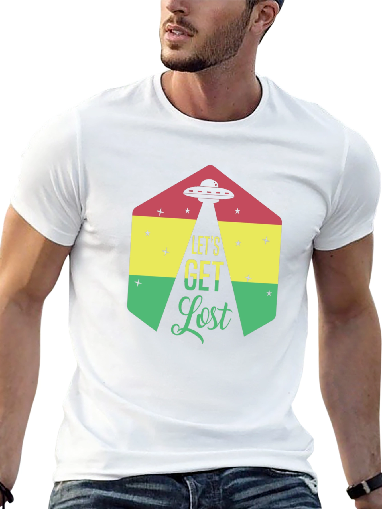 Lets Get Lost Alien UFO Graphic T-Shirt