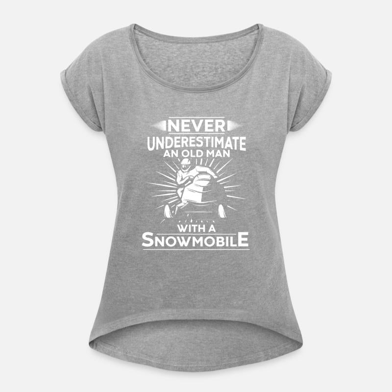 never underestimate an old man with a snowmobile
