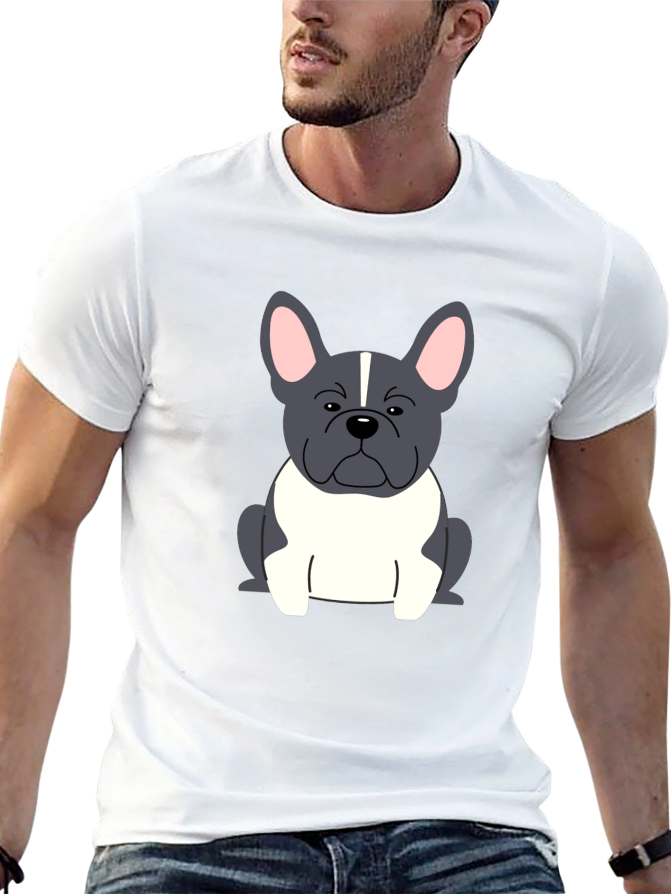 Dog Graphic Tee - French Bulldog Design