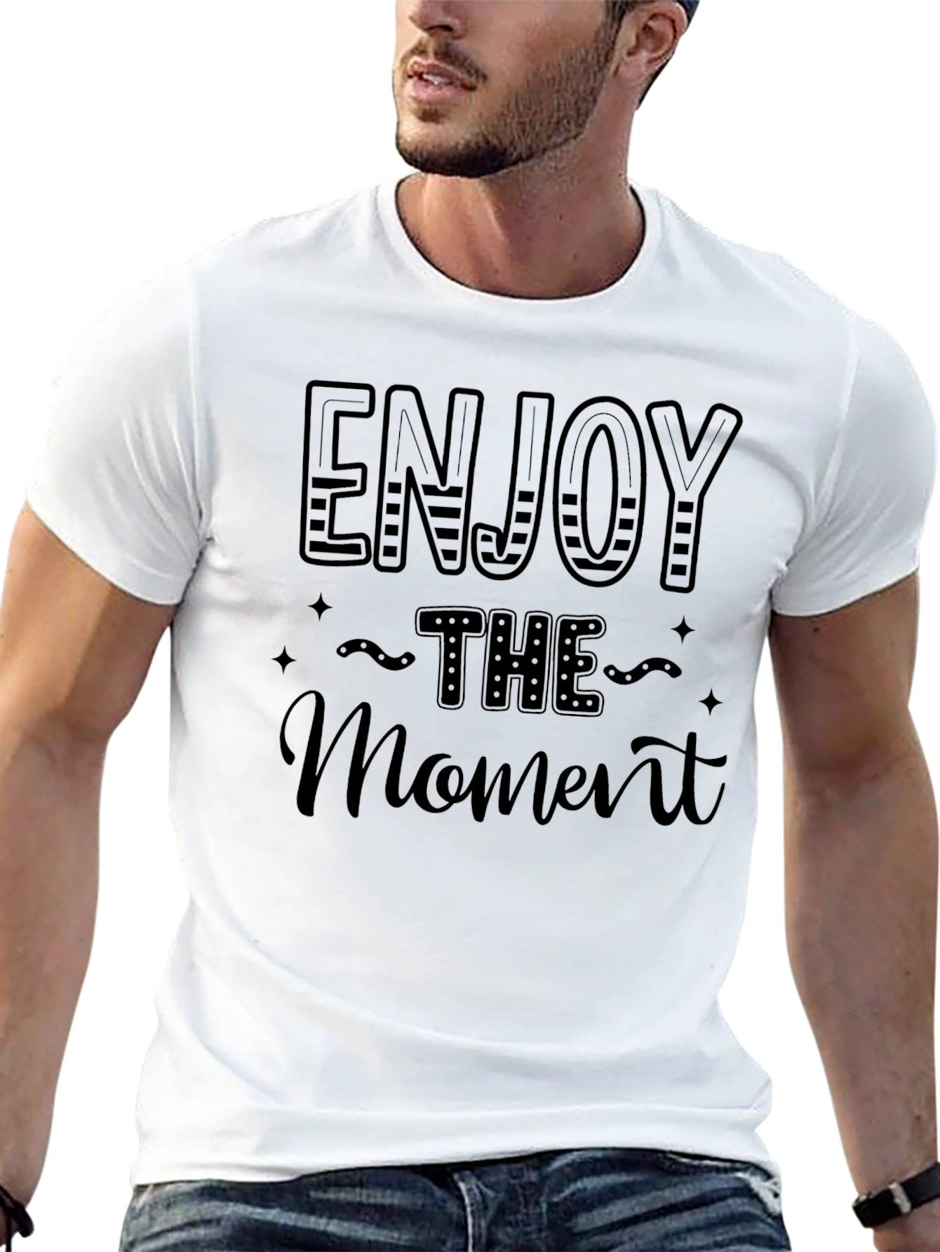 Enjoy the Moment Black Graphic Tee