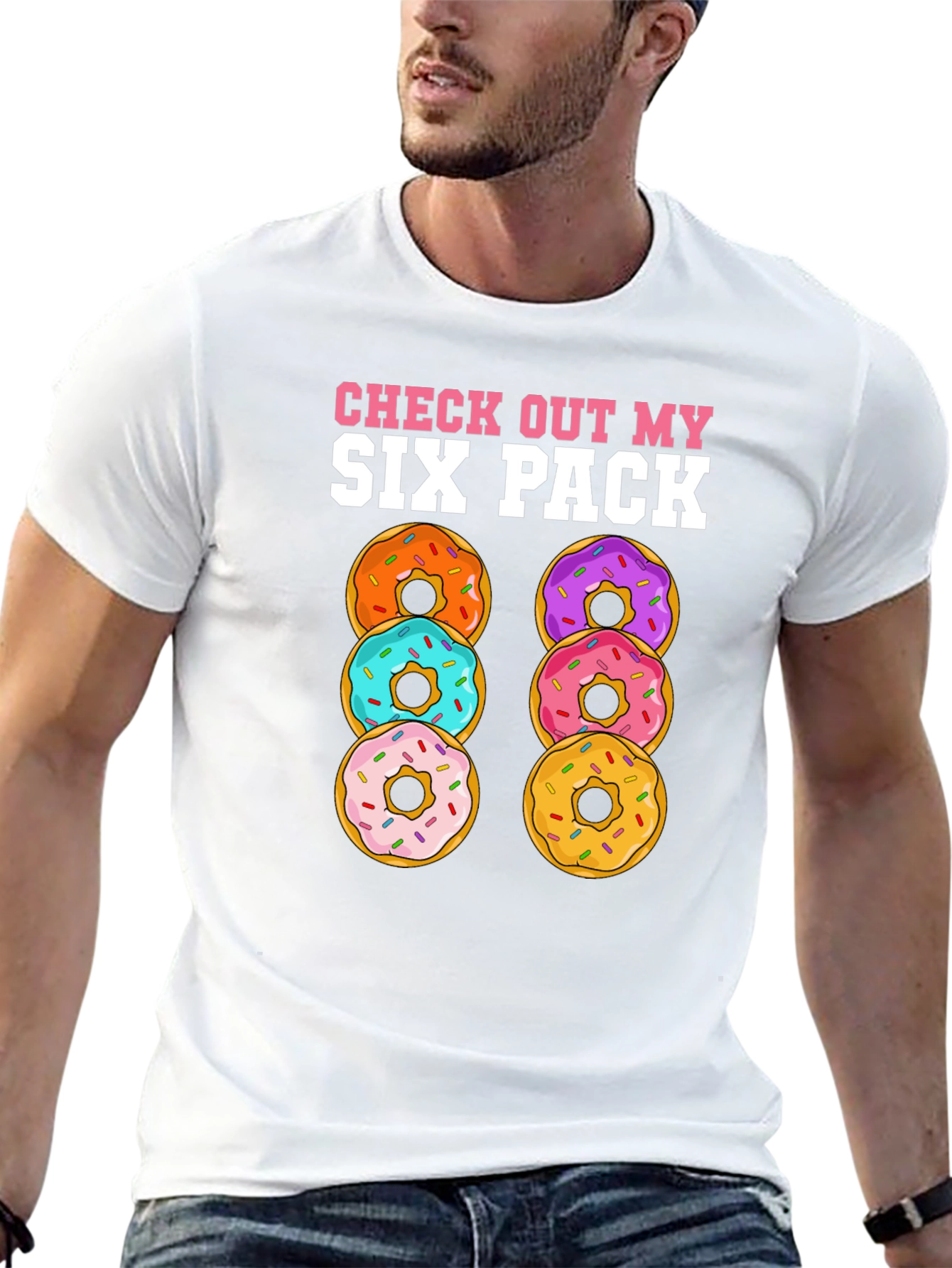 Donut Six Pack T-Shirt Funny Gym Tee