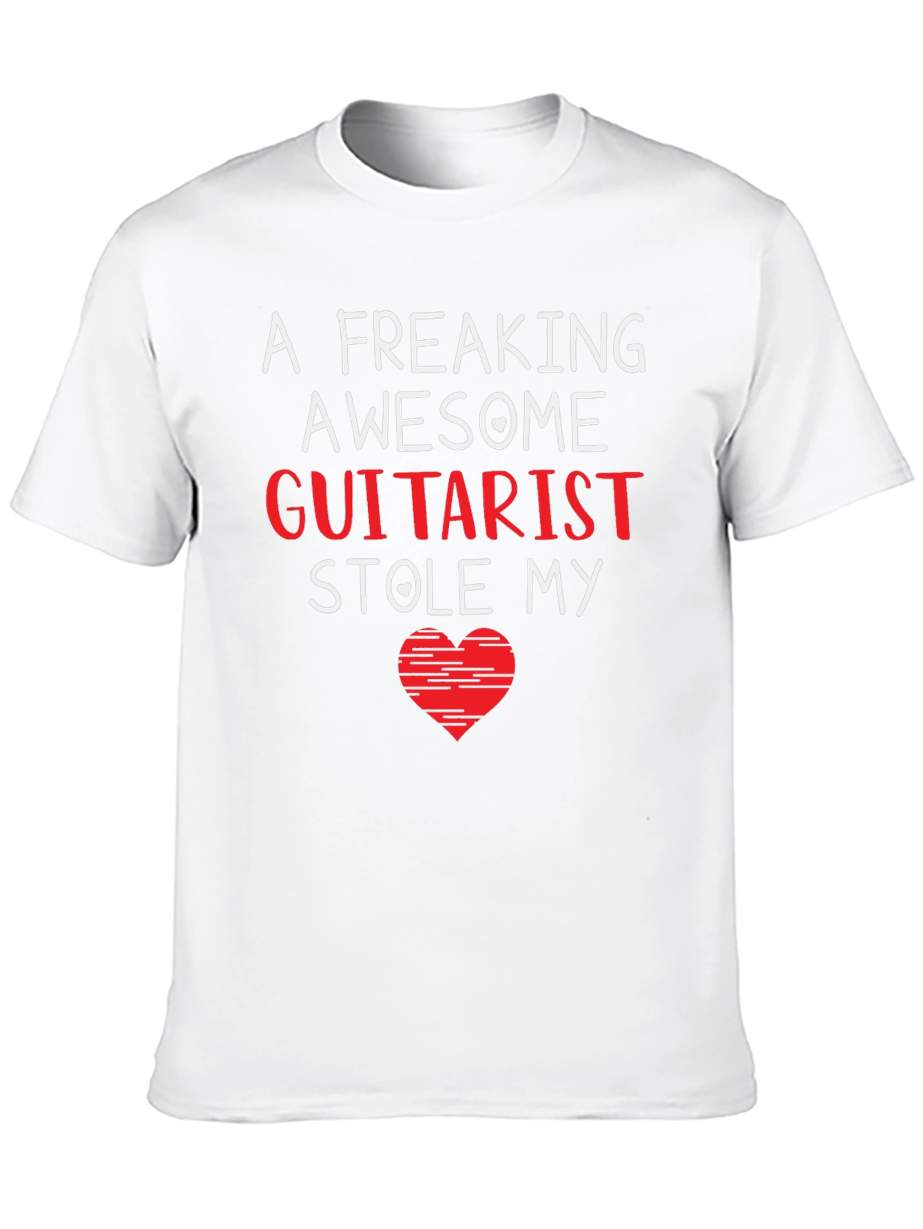 Awesome Guitarist Heart Graphic T-Shirt