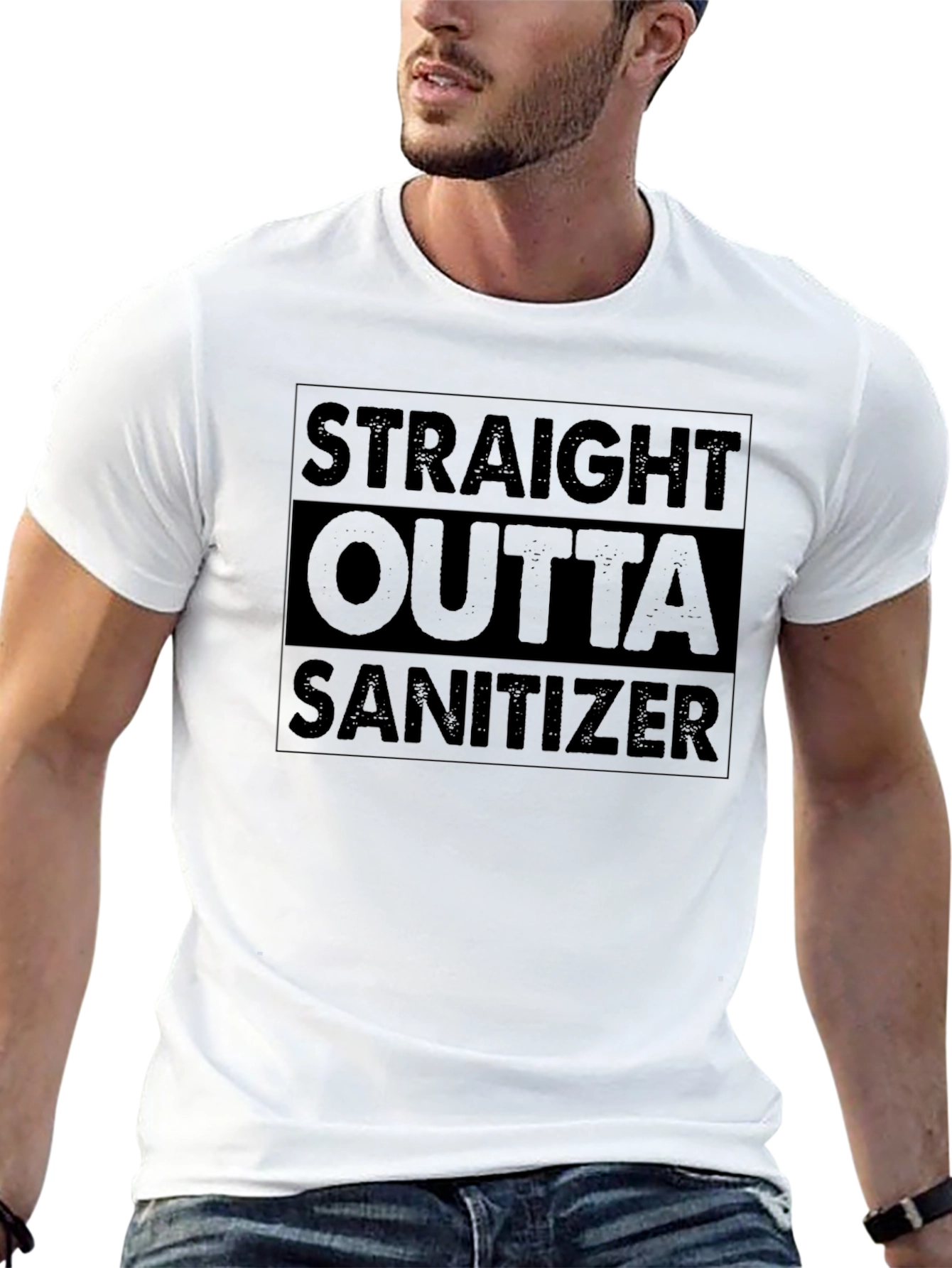 Straight Outta Sanitizer Funny Graphic Tee