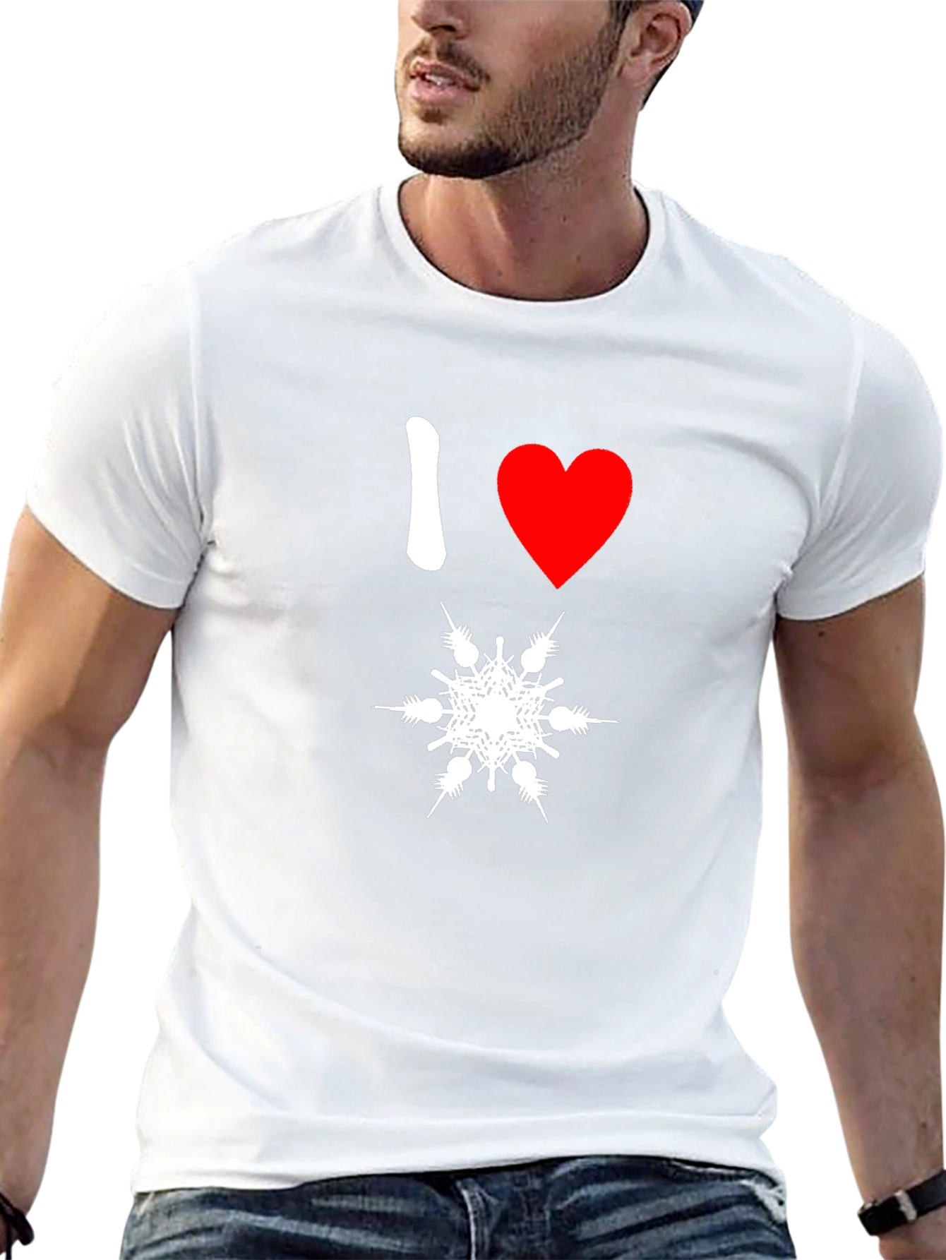 I Love Winter Snowflake Graphic Tee - Black