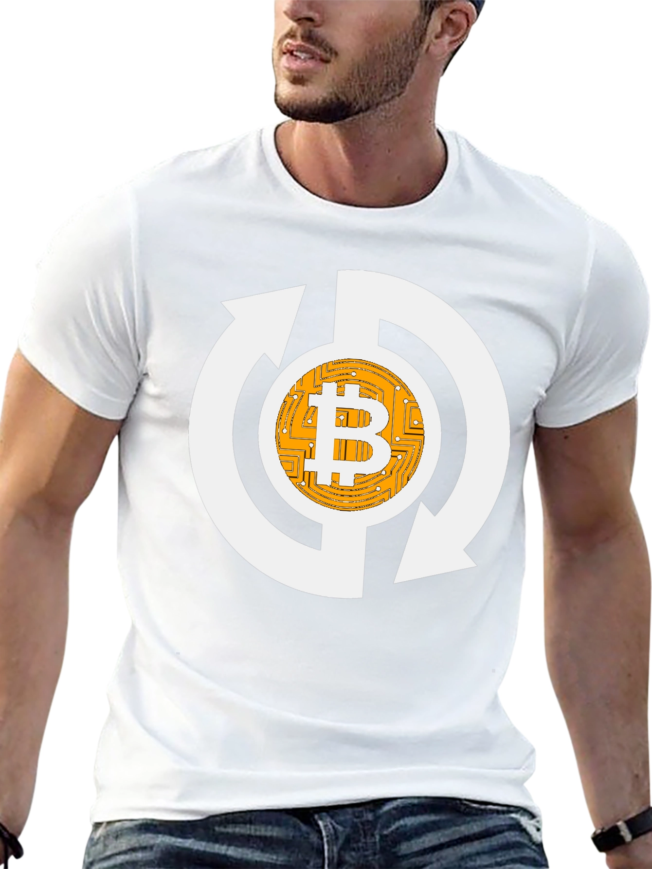 Bitcoin Recycle Graphic Tee - Crypto Enthusiast Shirt