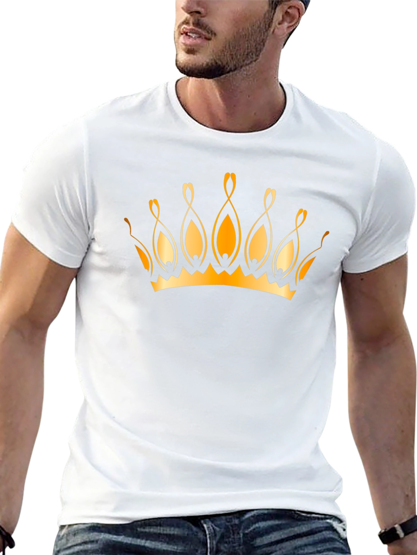 Golden Crown Graphic Black T-Shirt