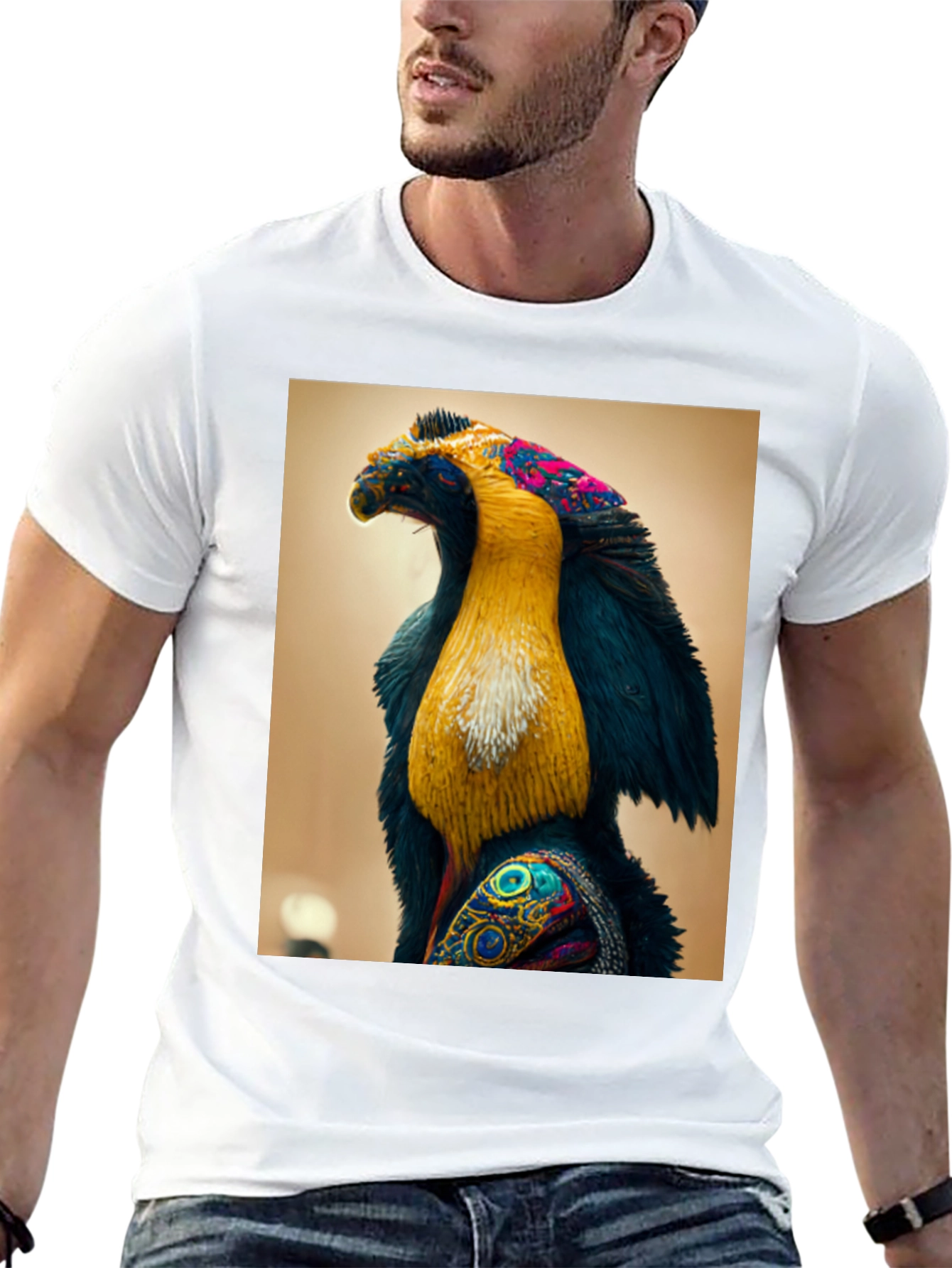 Abstract Bird Graphic Tee - Unique Design
