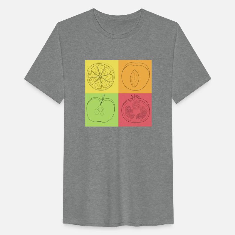 Pop art apple lemon peach and pomegranate