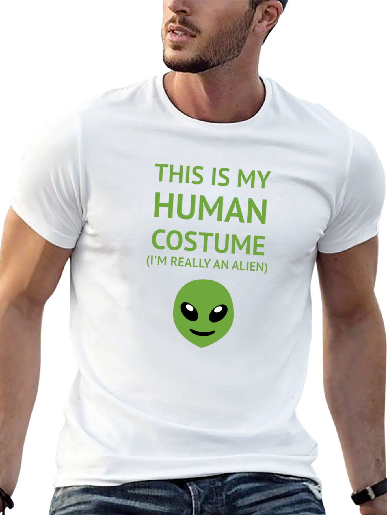 Human Costume Alien Graphic T-Shirt