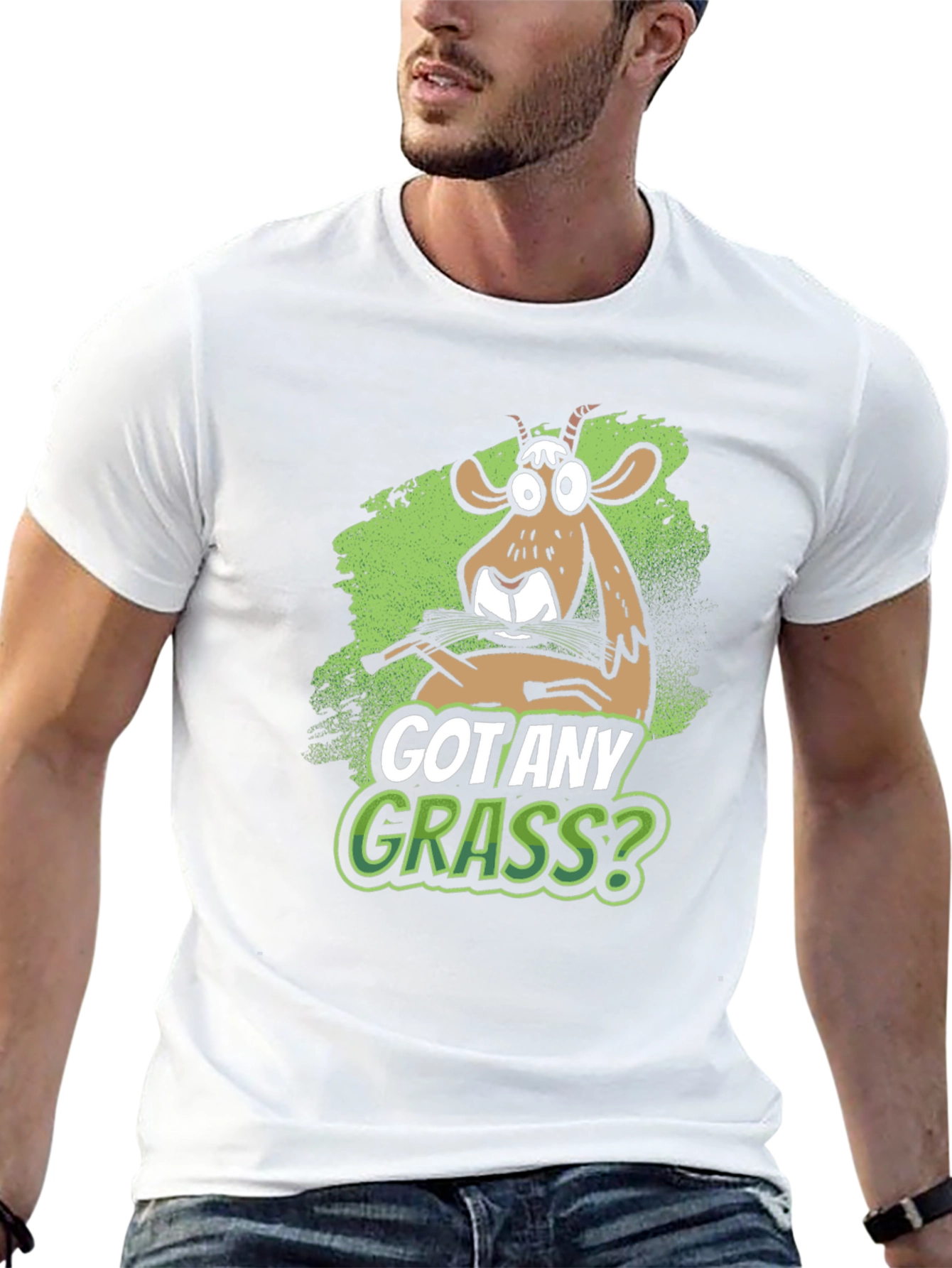 Got Any Grass? Funny Goat Graphic T-Shirt