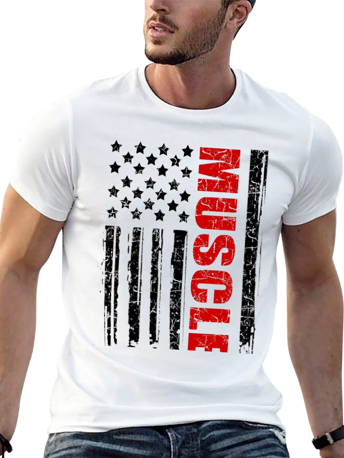 Muscle American Flag Graphic Tee