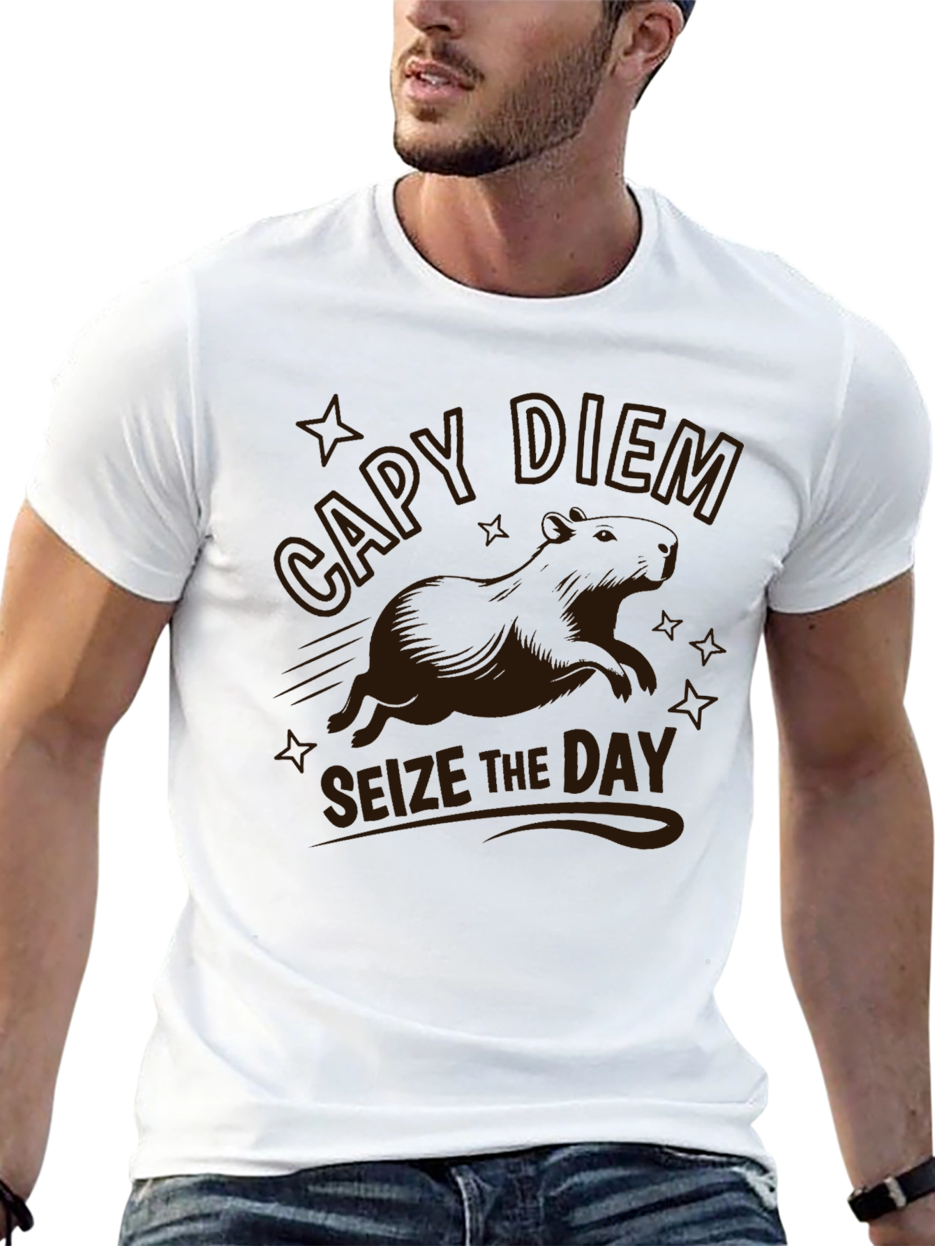 Capy Diem Seize The Day Graphic Tee - Black