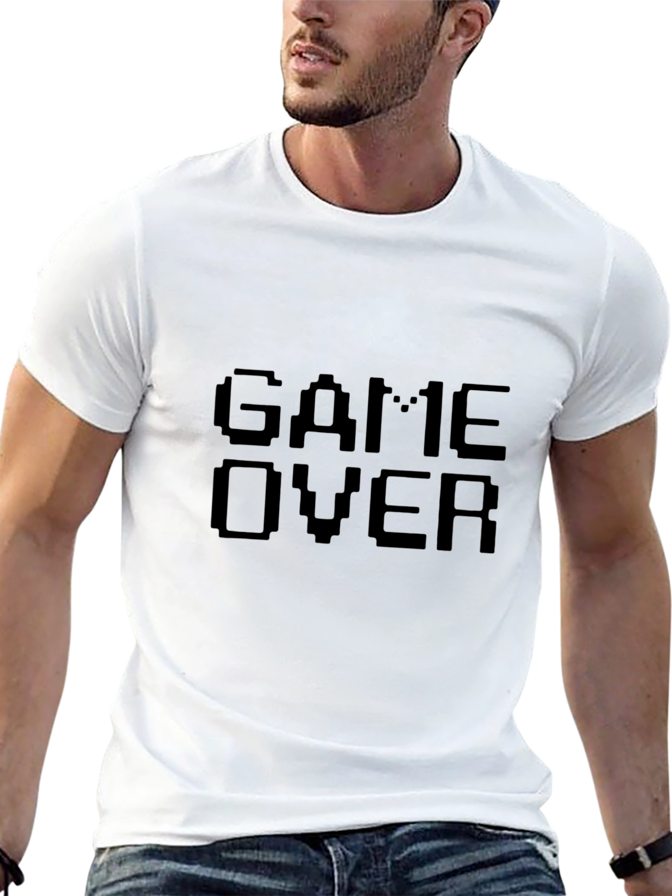 Pixelated Game Over Black T-Shirt - Gamer Style