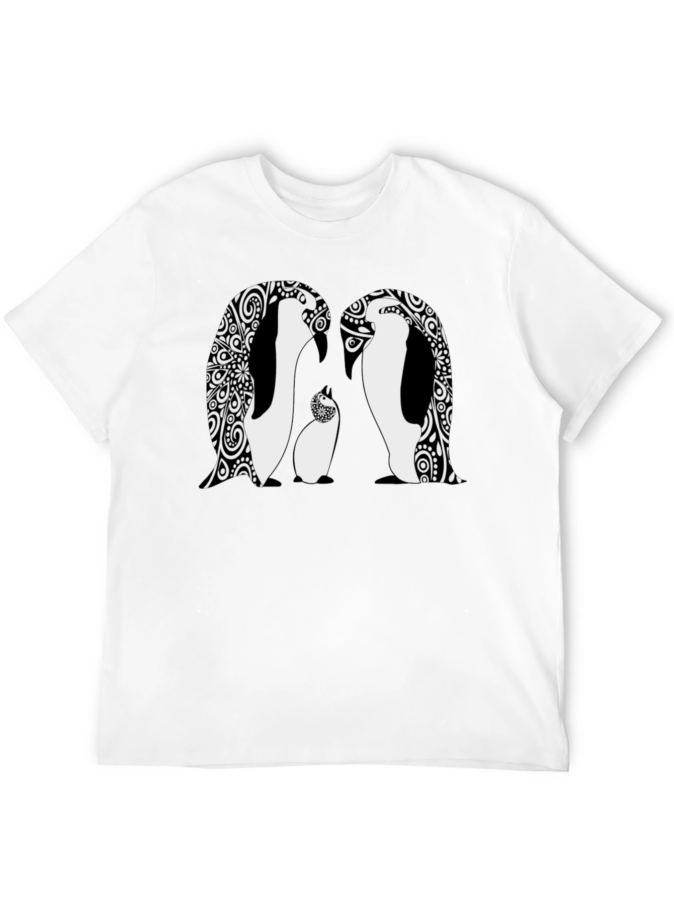 Penguin Family Graphic Black T-Shirt