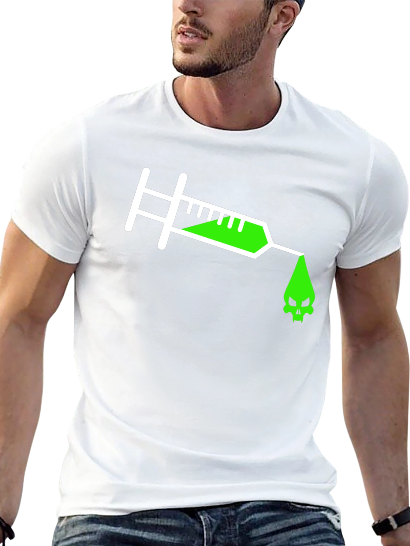 Toxic Injection Tee - Edgy Skull Graphic T-Shirt