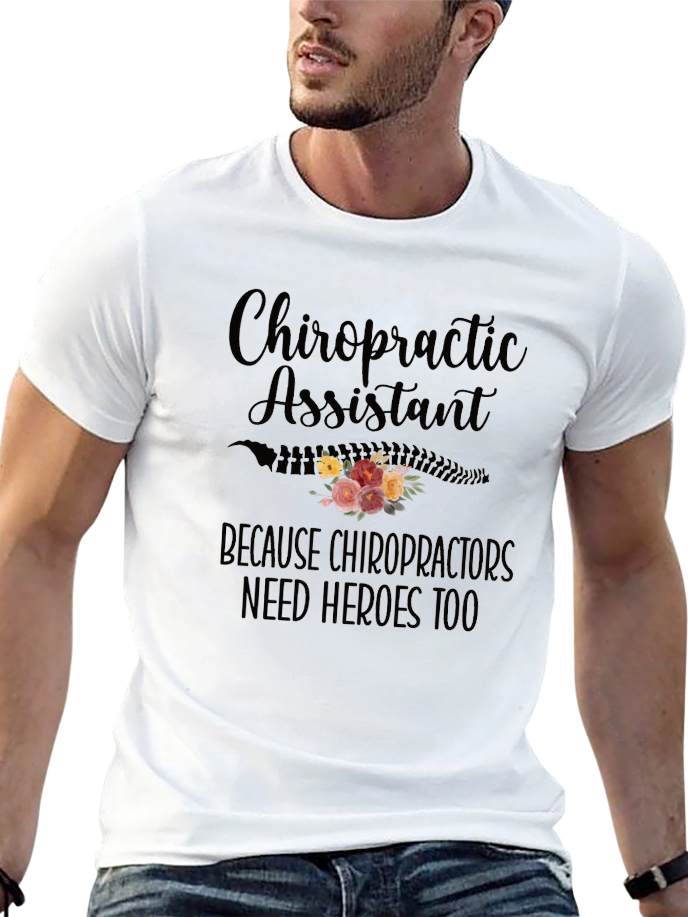 Chiropractic Assistant Hero Black T-Shirt