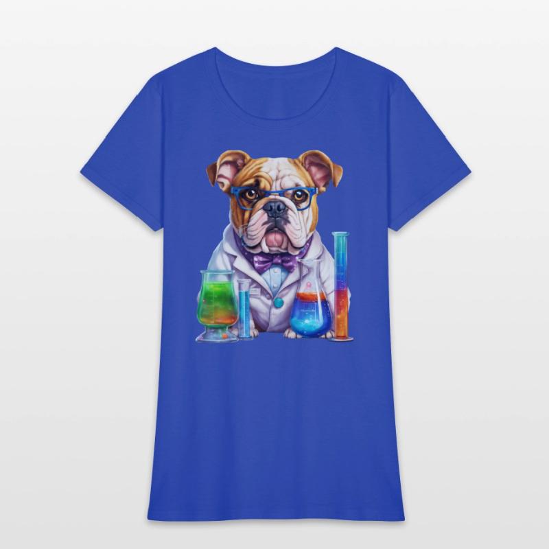 Scientist dog. Dog wearing glasses, white coat, bo
