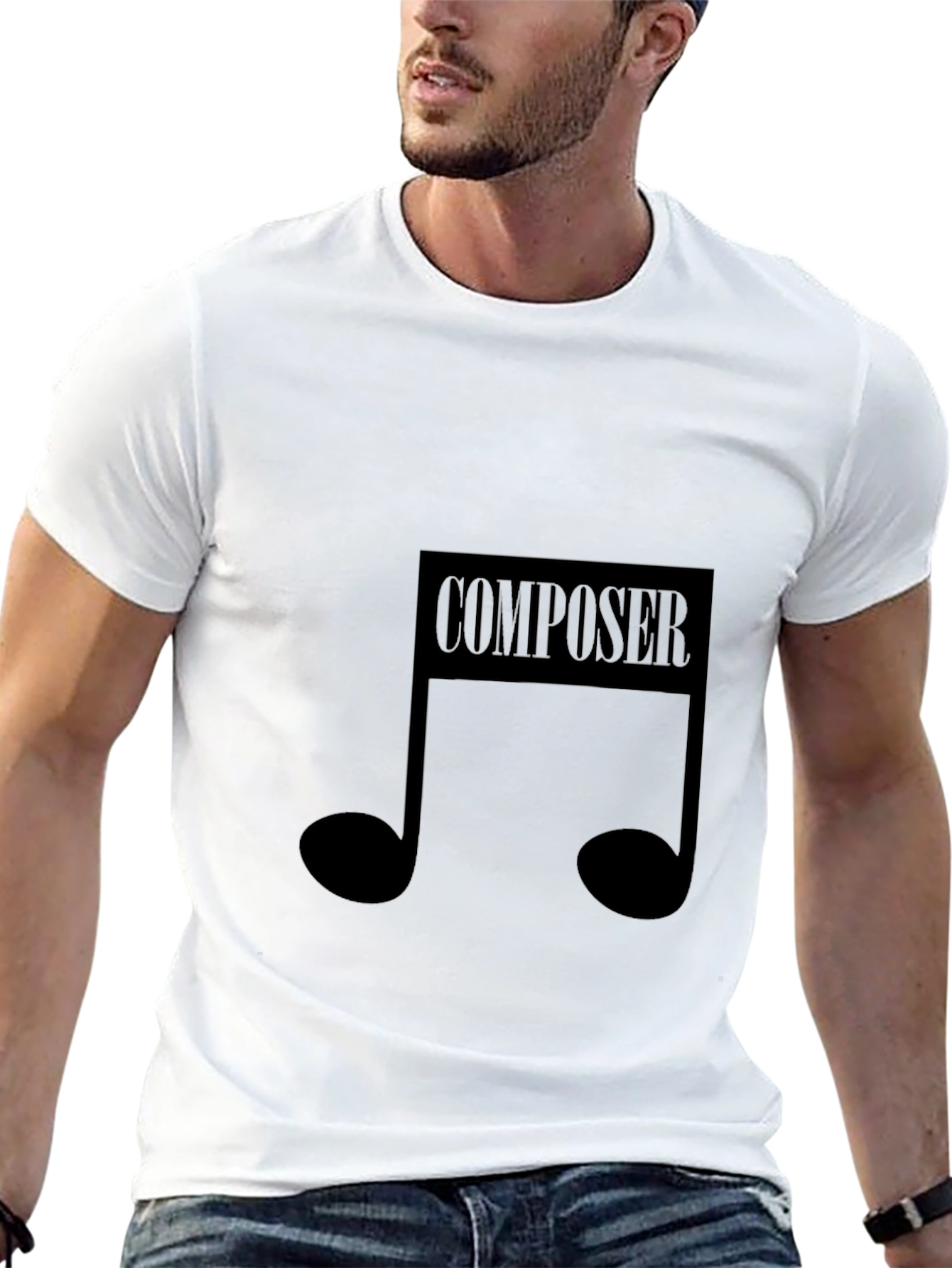 Composer Music Note Graphic Black T-Shirt
