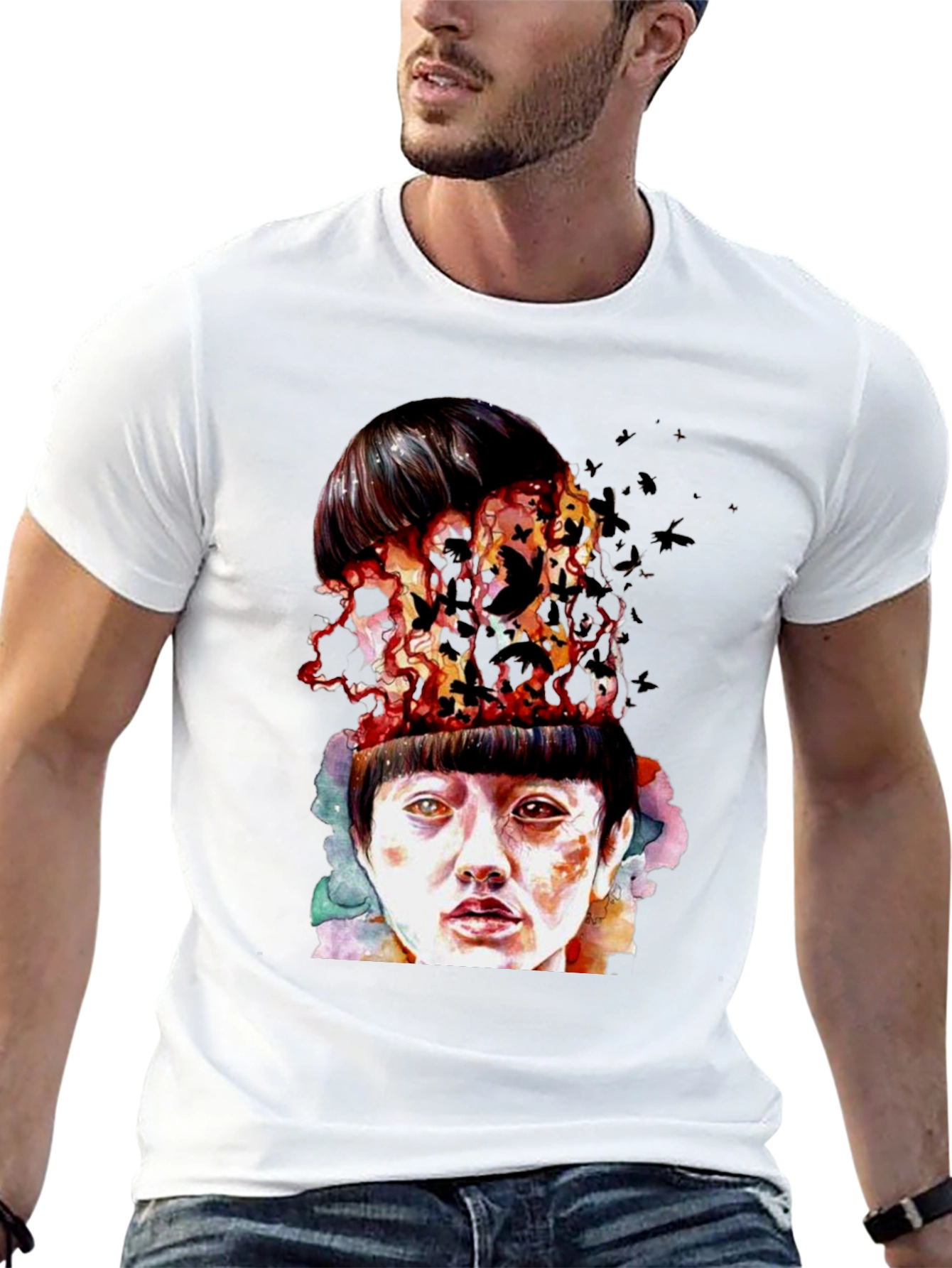 Surreal Portrait Graphic T-Shirt