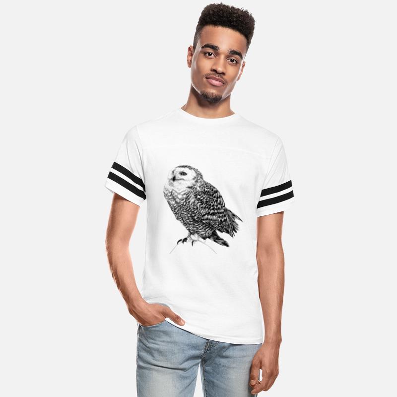 Snowy Owl - black and white animal illustration
