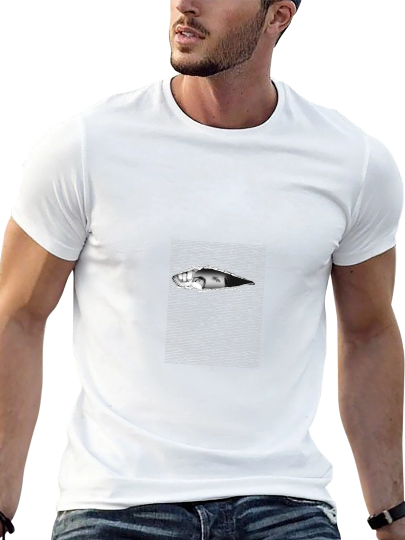 Edgy Black T-Shirt with Eye Graphic