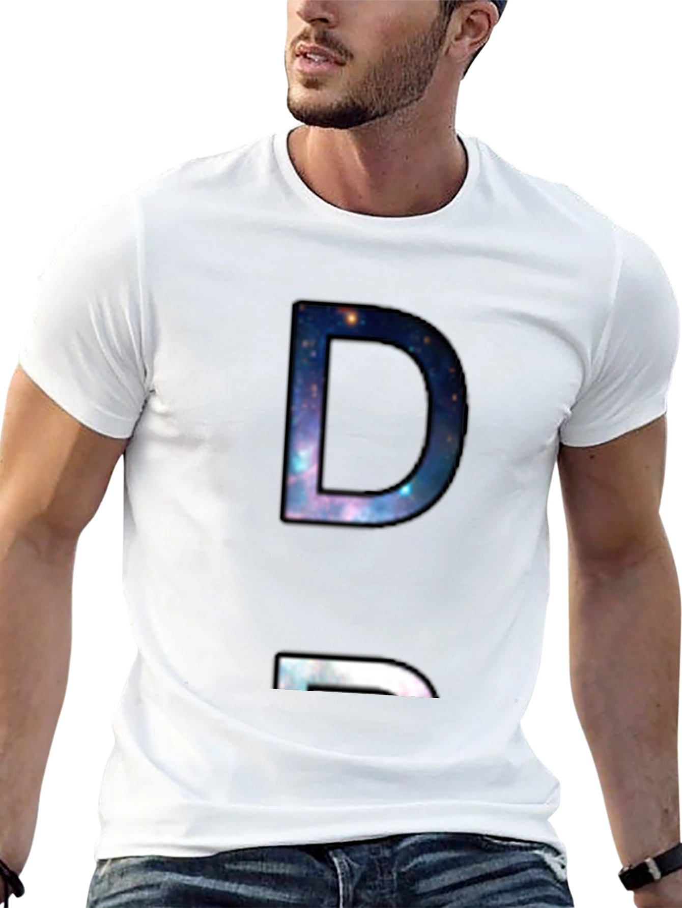 Cosmic D Graphic Tee - Soft Black Cotton Blend