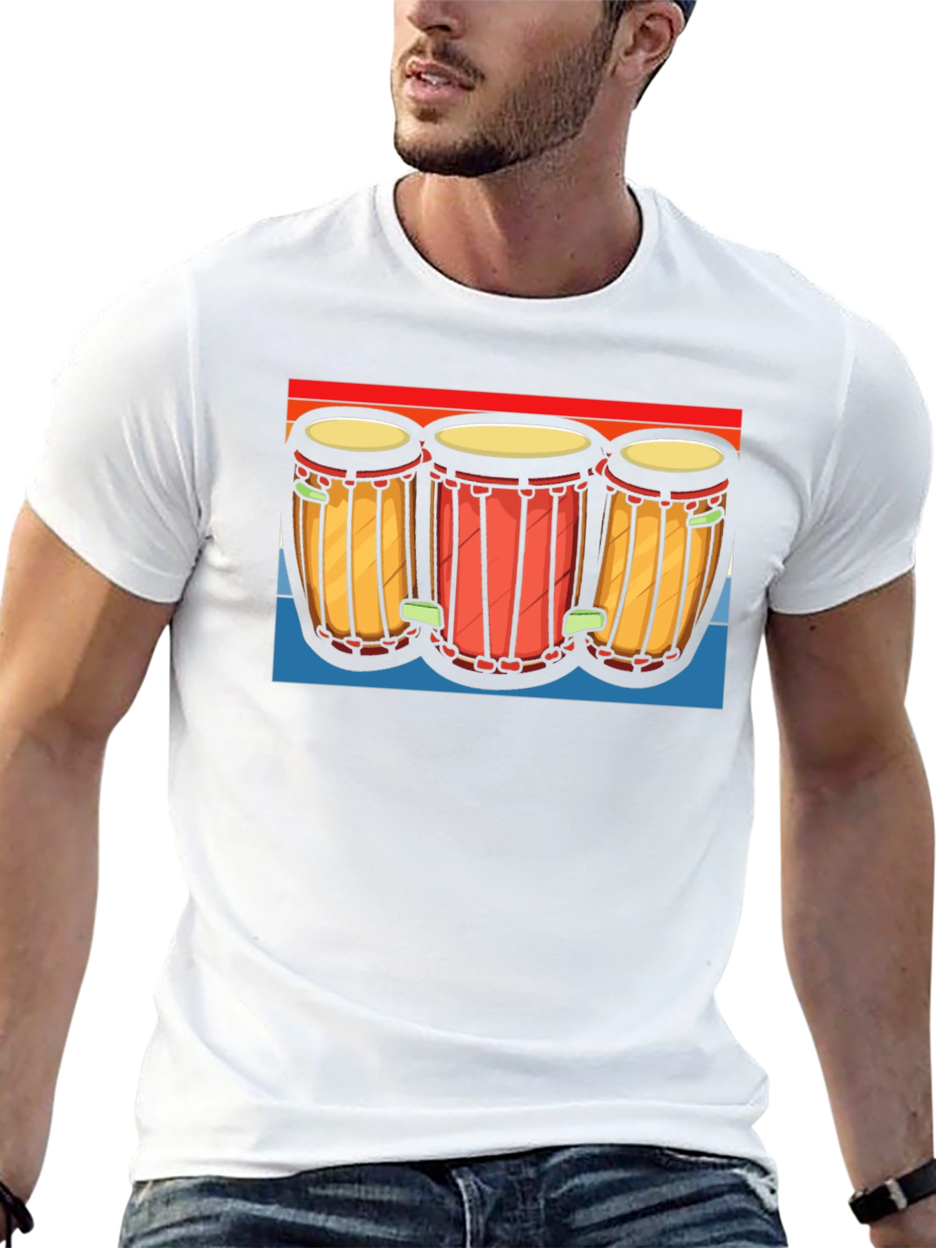 Retro Drum Graphic Tee - Music Lover Shirt