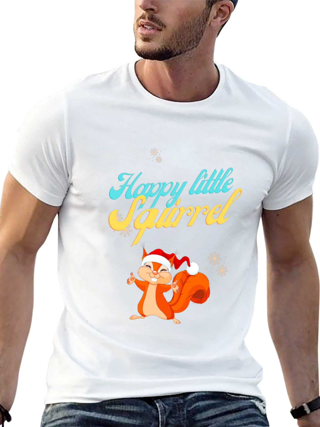 Happy Little Squirrel Christmas Graphic Tee