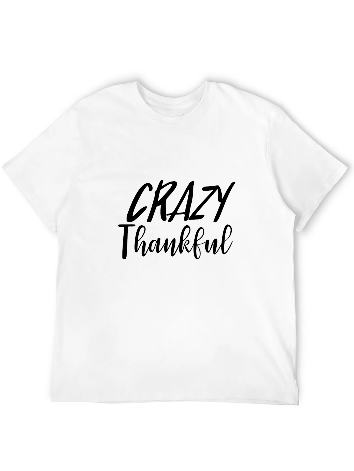 Crazy Thankful Graphic Tee - Black Cotton Casual Top