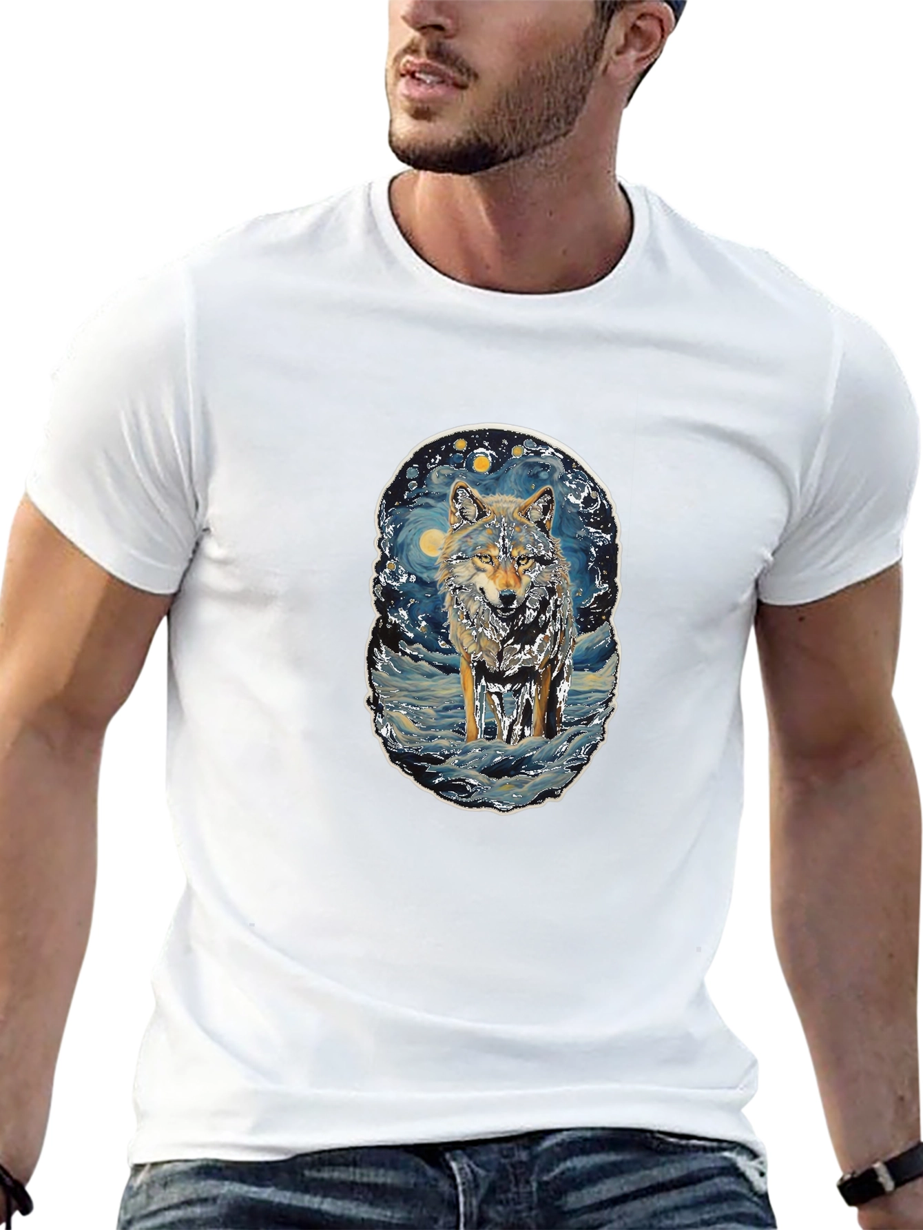 Wolf Starry Night T-Shirt