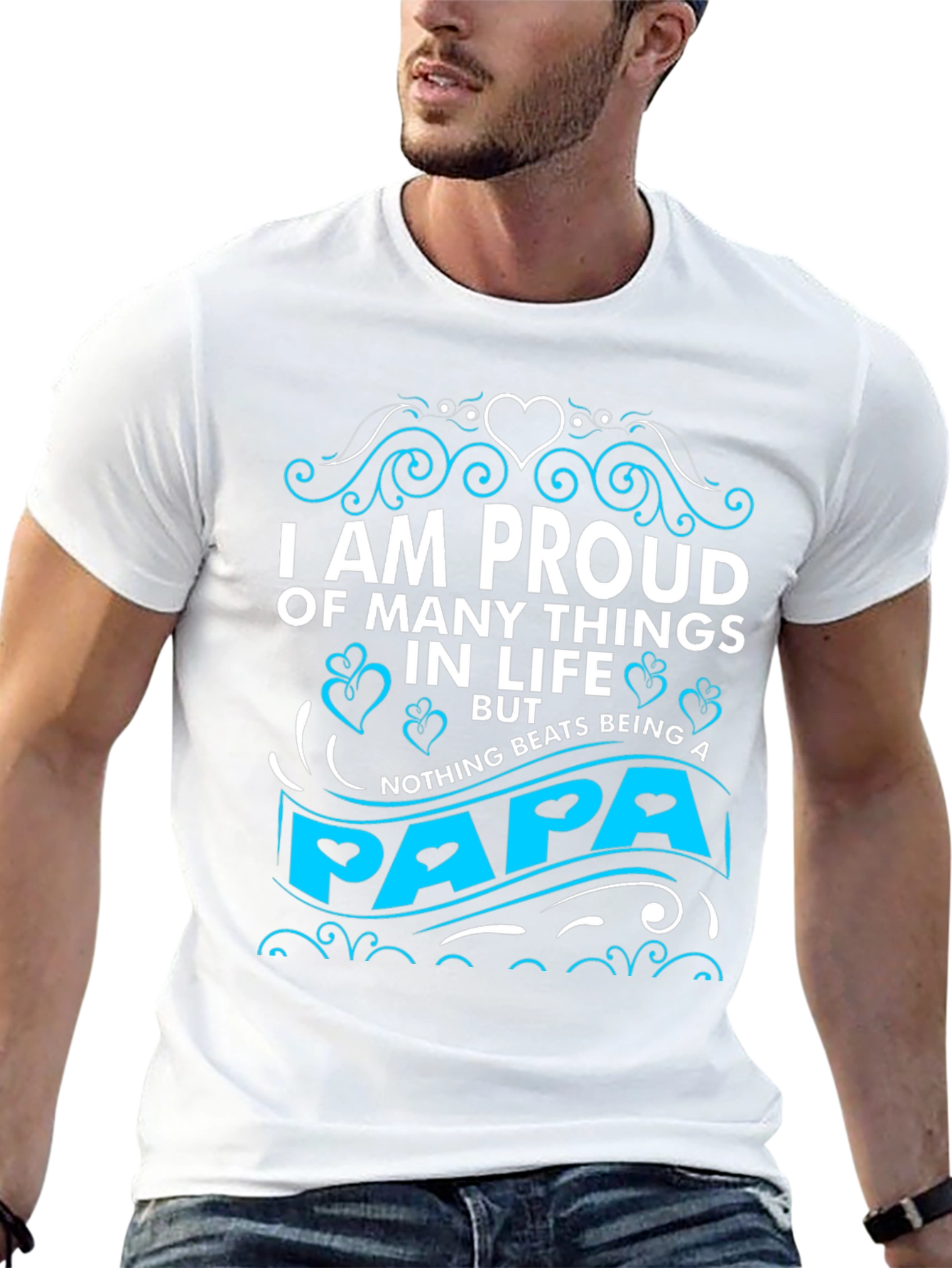 Proud Papa Graphic T-Shirt - Black