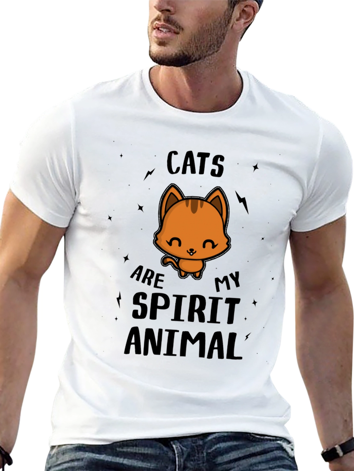 Cats Are My Spirit Animal T-Shirt - Black