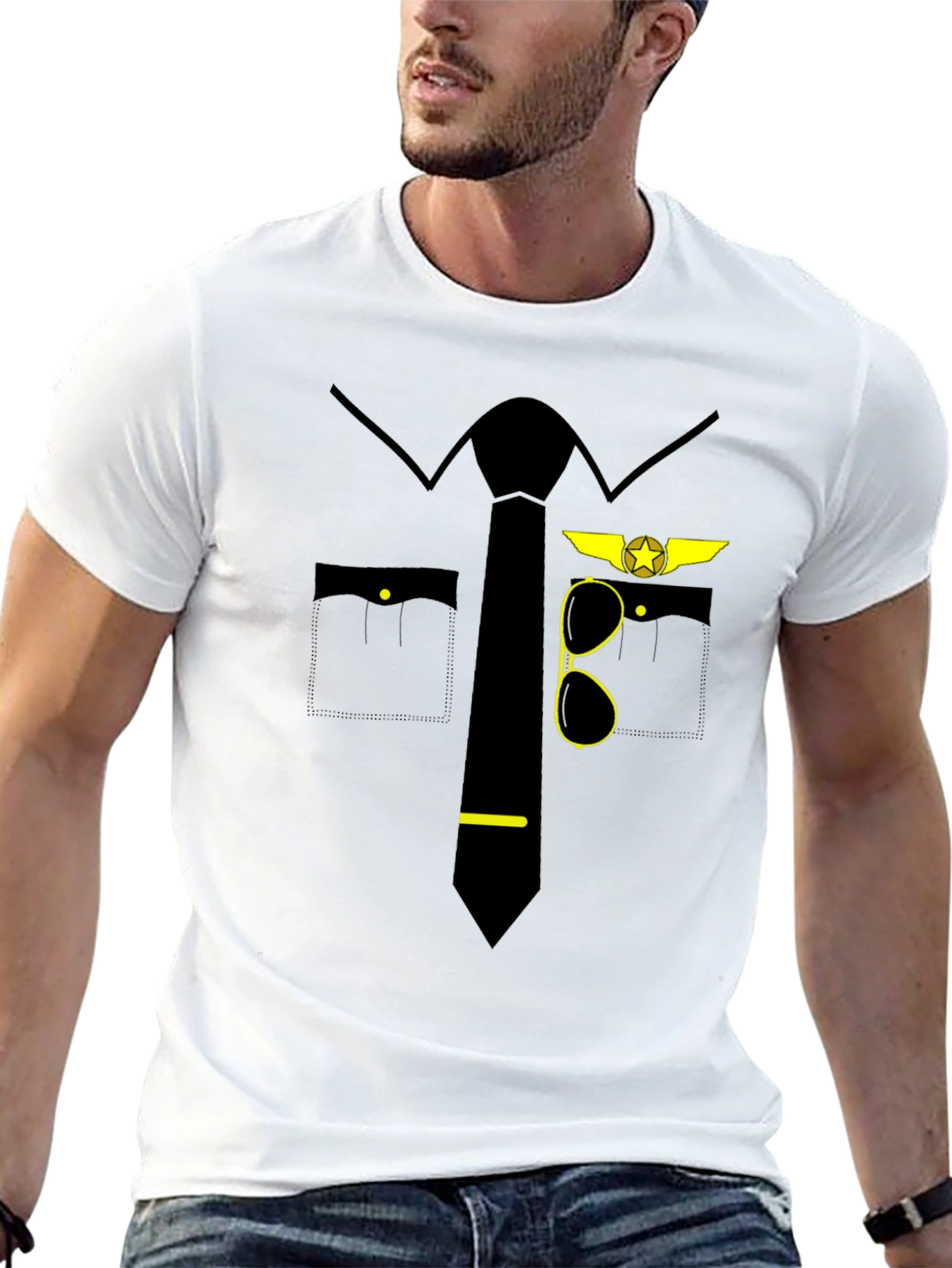 Pilot Costume T-Shirt - Novelty Aviation Tee