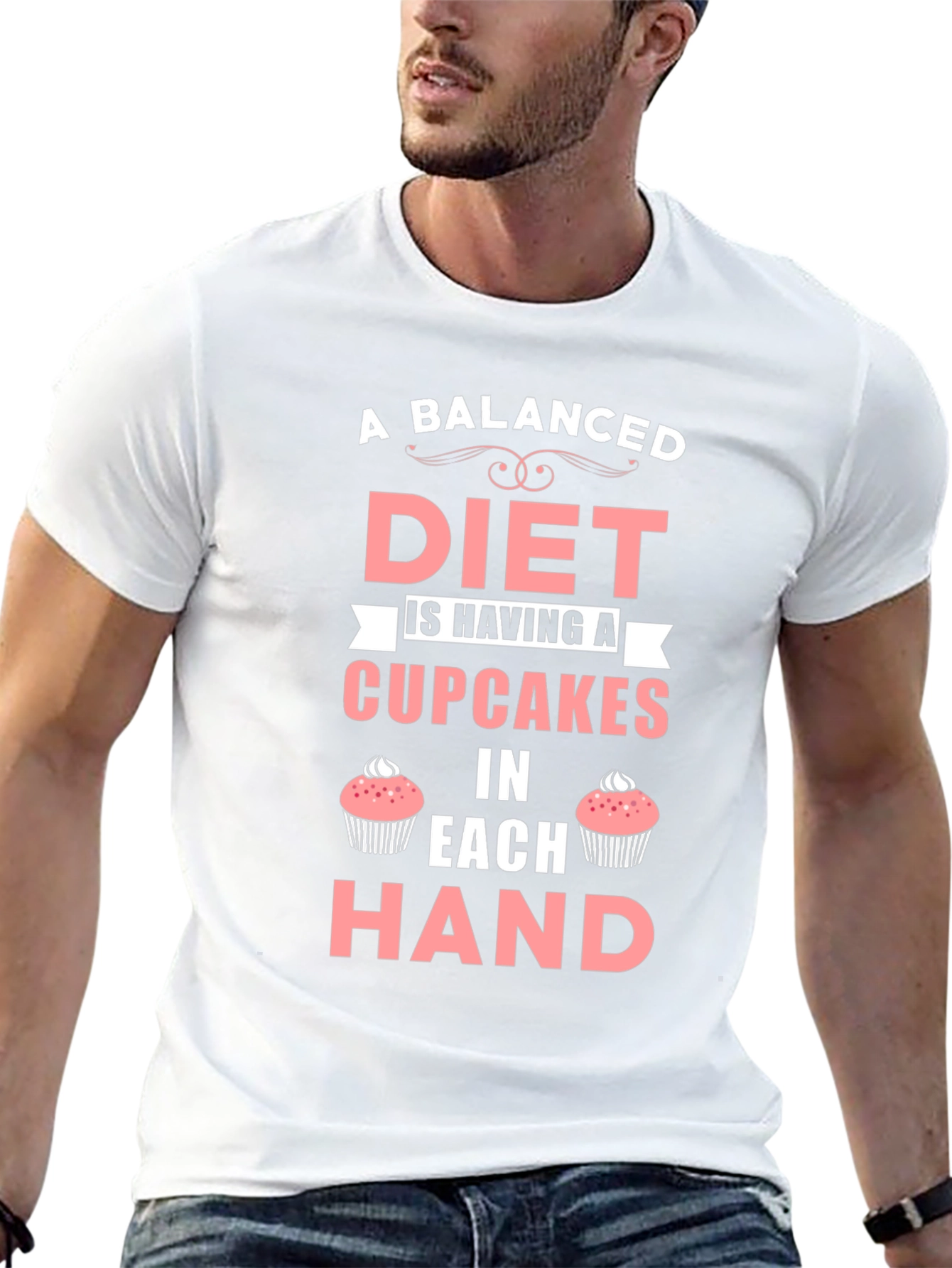 Funny Cupcake Diet T-Shirt - Balanced Eating