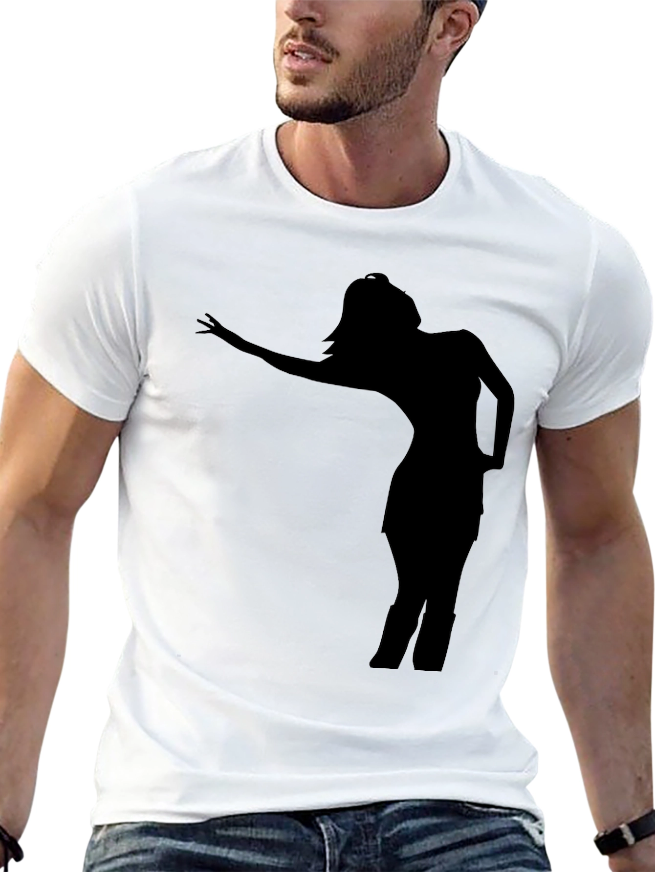 Silhouette Woman Black T-Shirt