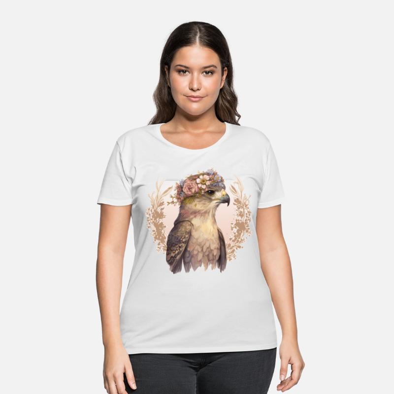 Watercolor Hawk Bird Of Prey Flower Crown Floral B