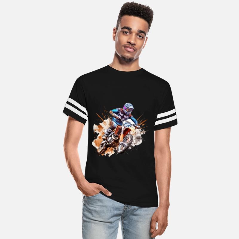 Watercolor Rush - Vibrant Motocross Artwork